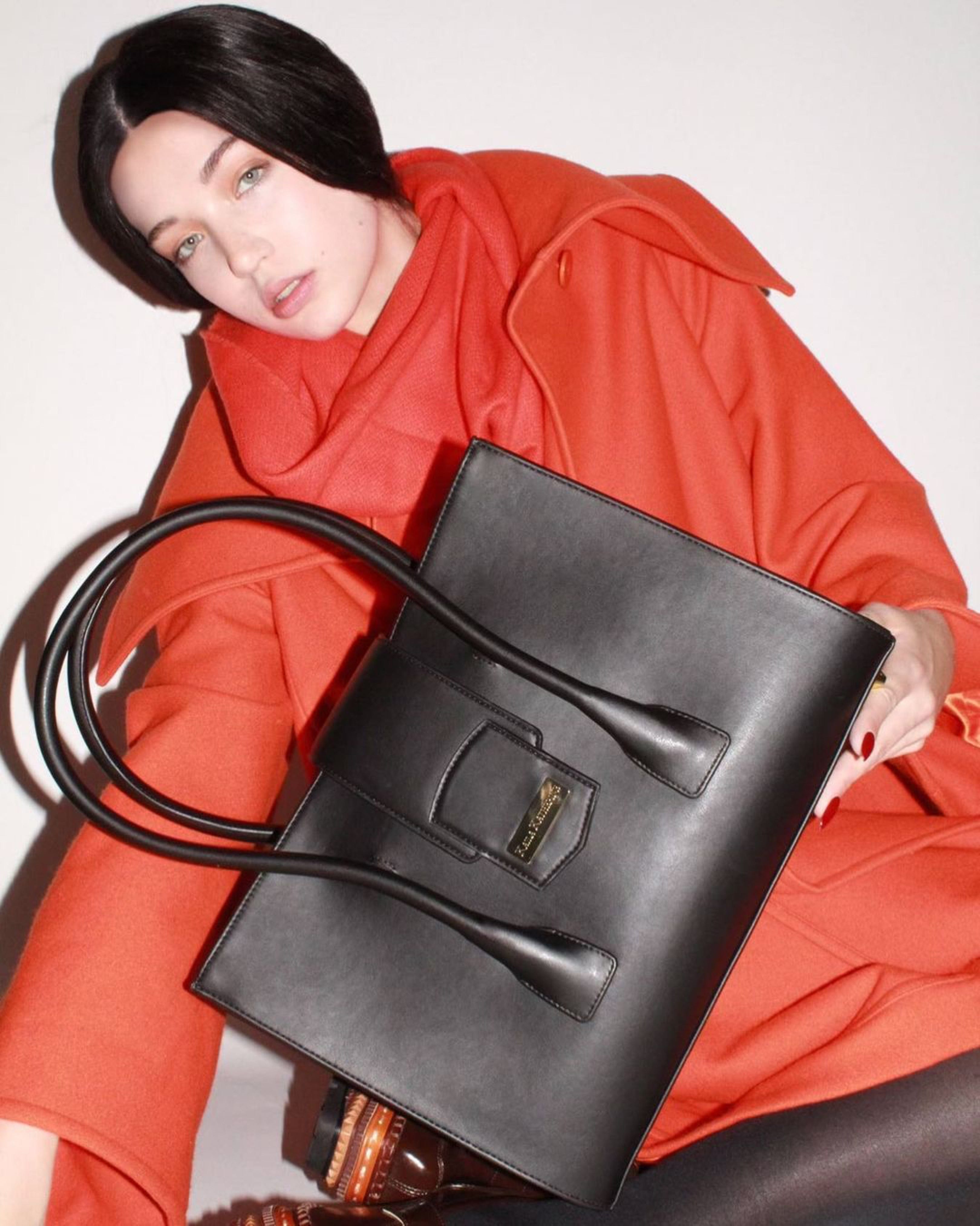 Richmond Vegan Cactus Leather Handbag | Sustainable & Cruelty-Free Obsidian Black Tote | Perfect for Work, Travel & Eco-Friendly Fashion