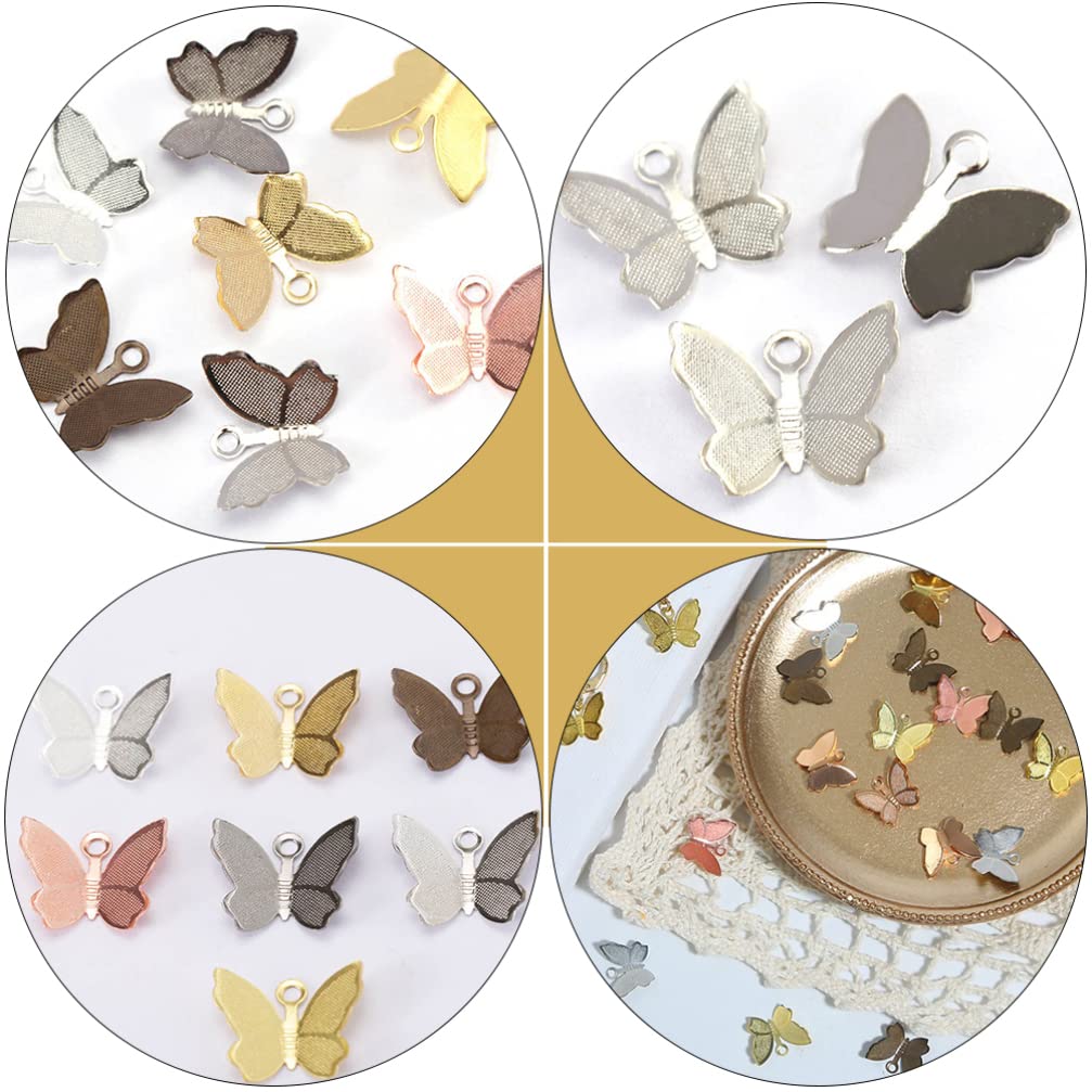 100Pcs Tiny Butterfly Charms - Copper Butterfly Pendants for Bracelet, Necklace & Earrings - Mini DIY Jewelry Making Accessories - Perfect for Crafting, Gift Making & Boho Style Jewelry