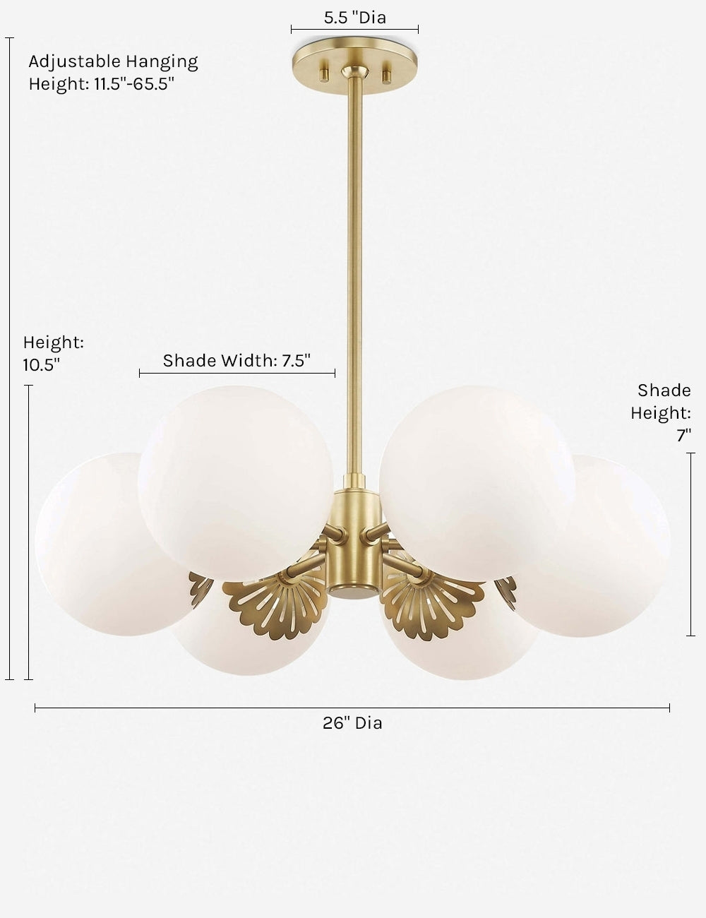 Annetta Crystal Chandelier - Modern Elegant Ceiling Light Fixture for Dining Room, Living Room, Bedroom | Perfect for Home Decor & Wedding Venues