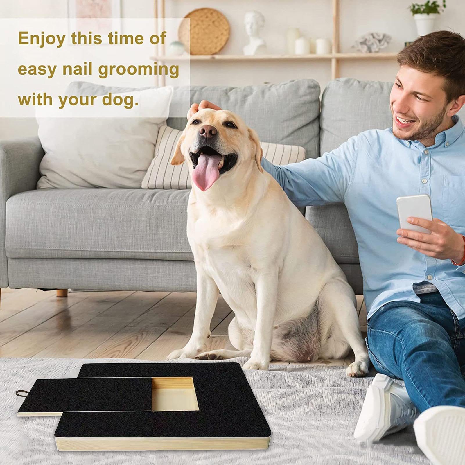Dog Nail Grinder & Scratch Pad for Small, Medium & Large Dogs - Gentle Nail File & Trimming Board for Safe At-Home Grooming | Perfect for Puppy Training & Stress-Free Nail Care