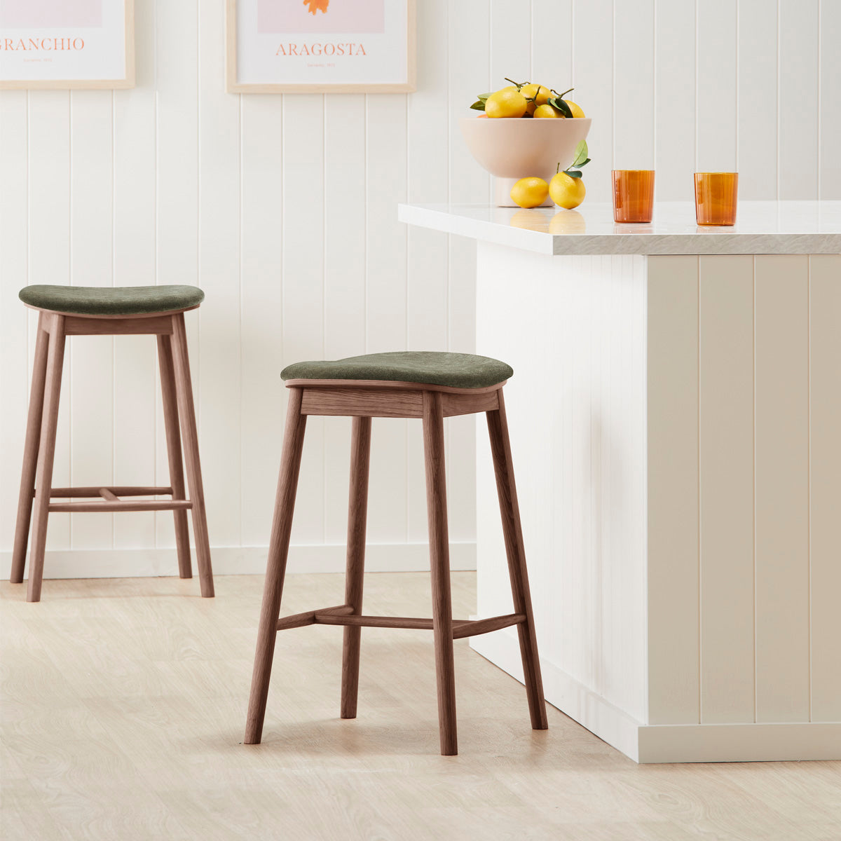 Lando Fabric Backless Bar Stool - Modern Kitchen Island & Counter Height Stool for Dining & Home Decor - Perfect for Small Spaces, Breakfast Nooks & Bars