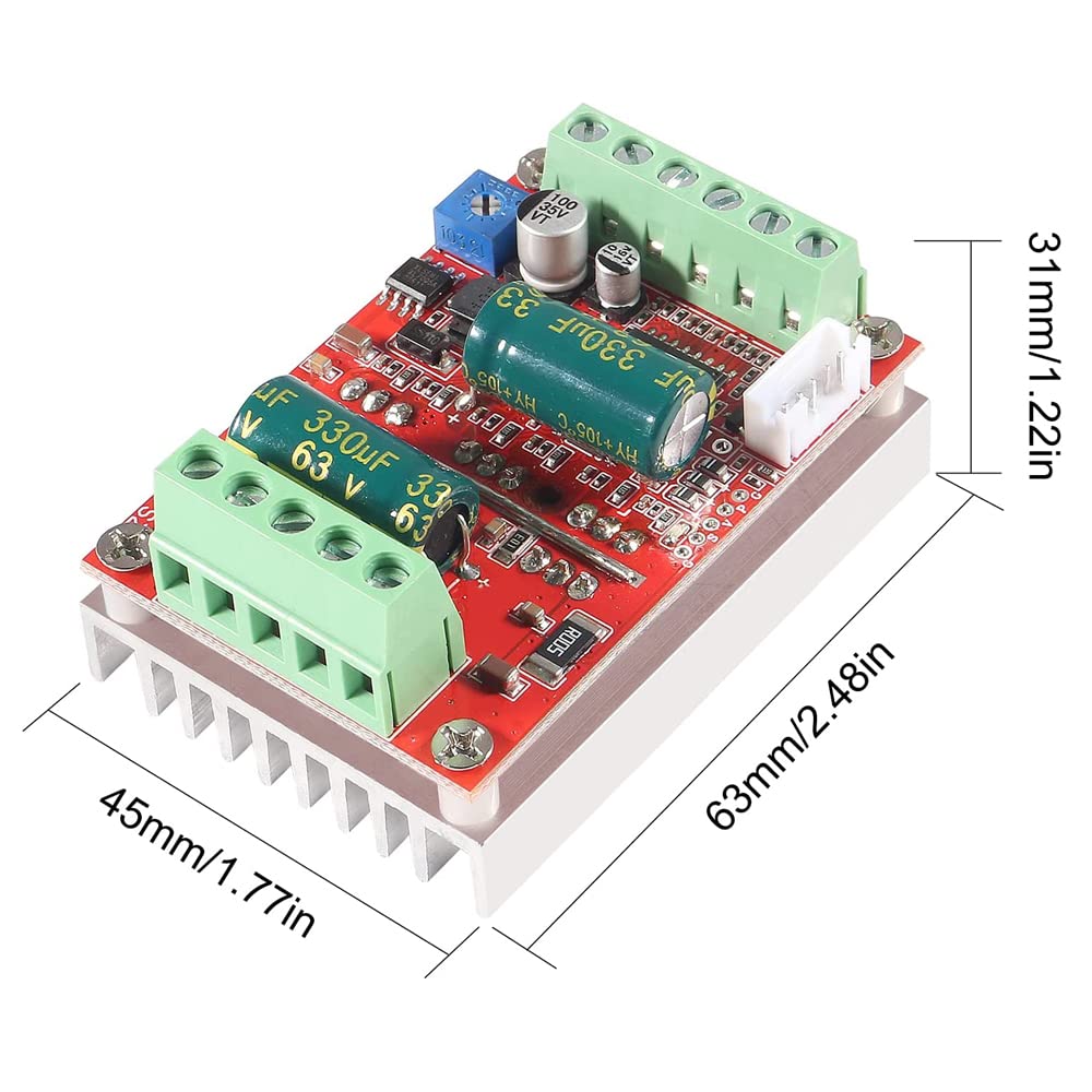 1 Pcs DC Brushless Motor Controller - BLDC 3 Phase PWM Hall Sensor Speed Controller 6-60V 400W for DIY Robotics, Electric Bikes, and Industrial Automation