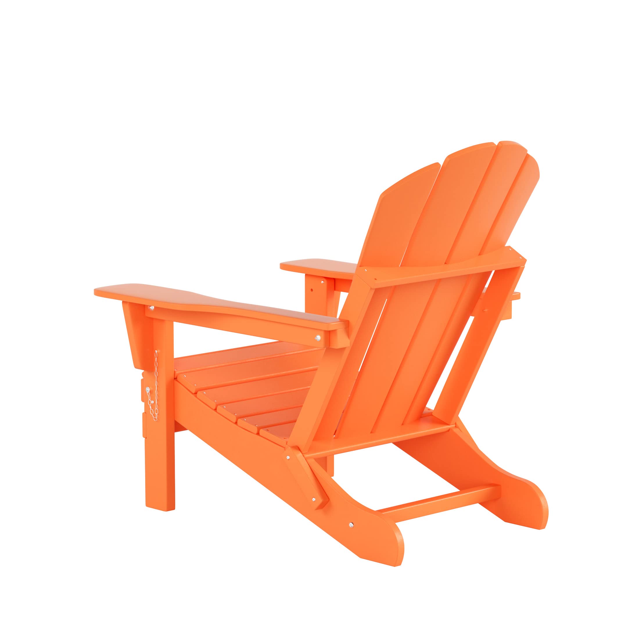 **WO Home Furniture HDPE Adirondack Chairs & Tables Set of 4 - UV/Weather Resistant Outdoor Patio Furniture for Garden, Balcony, Backyard, Porch - Perfect for Relaxing, Entertaining & Outdoor Dining (Orange)**