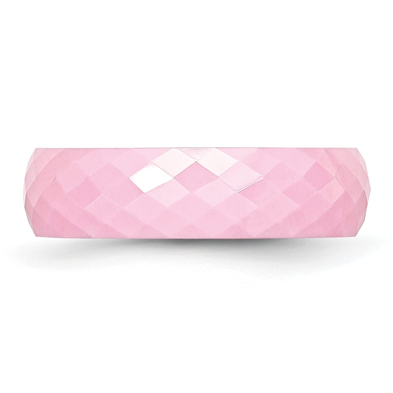 IceCarats 6mm Ceramic Pink Plain Classic Wedding Band Ring for Women - Elegant & Durable for Engagement, Anniversary, and Everyday Wear