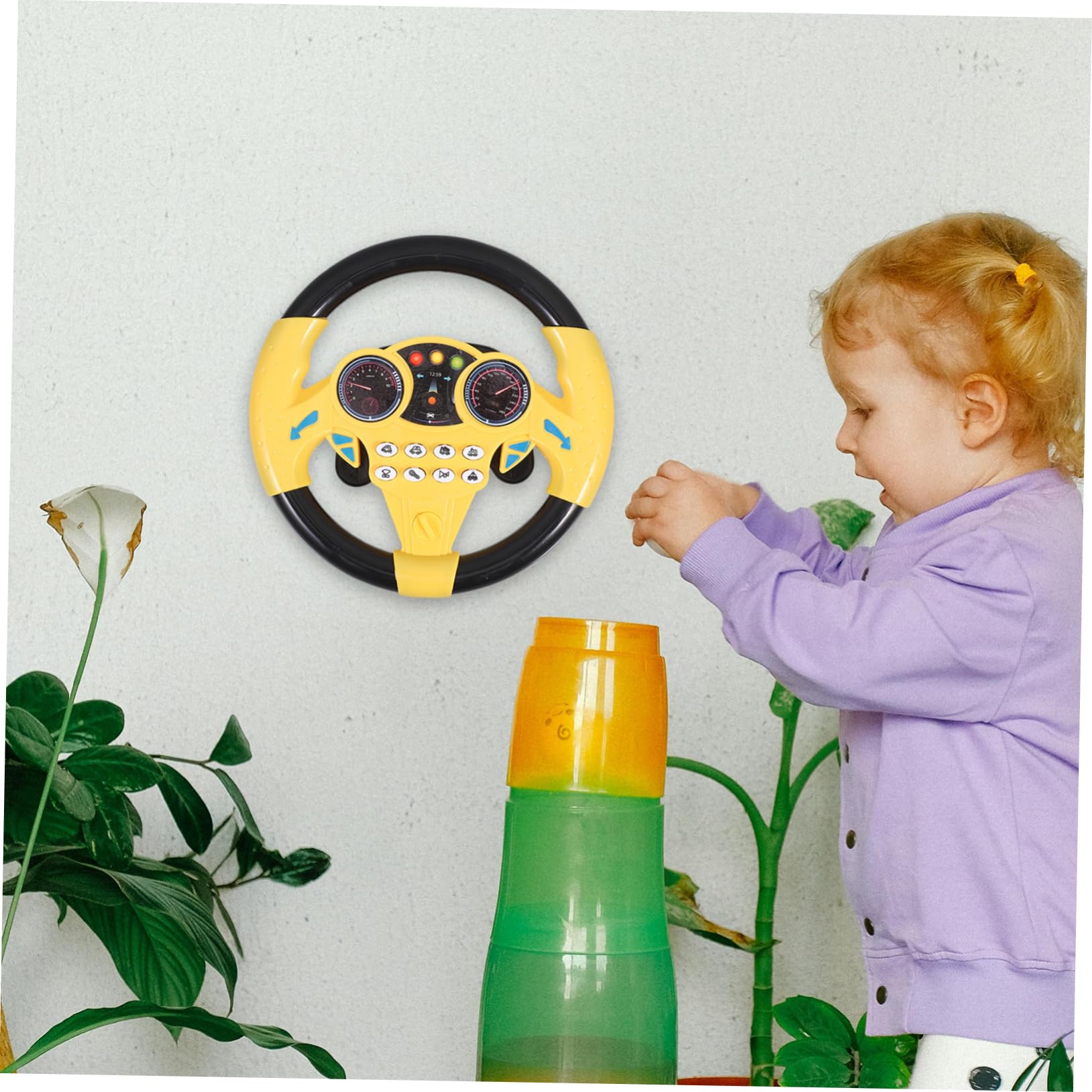 2pcs Electric Steering Wheel Toy Car for Kids - Realistic Driving Simulation with Sound & Light Effects - Perfect for Boys & Girls Pretend Play at Home or Outdoor