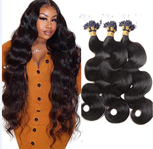28 Inch Body Wave Micro Loop Ring Human Hair Extensions - 100% Remy Human Hair - #4 Brown Color - 100 Strands with Micro Beads - Perfect for Length & Volume - Great for Parties, Weddings & Daily Styling