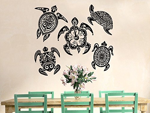 Sea Turtle Wall Decal - Waterproof Vinyl Sticker for Bathroom, Nursery & Home Decor | Ocean-Themed Nautical Design C554 | Perfect for Kids' Rooms, Beach Houses & Aquatic-Themed Interiors