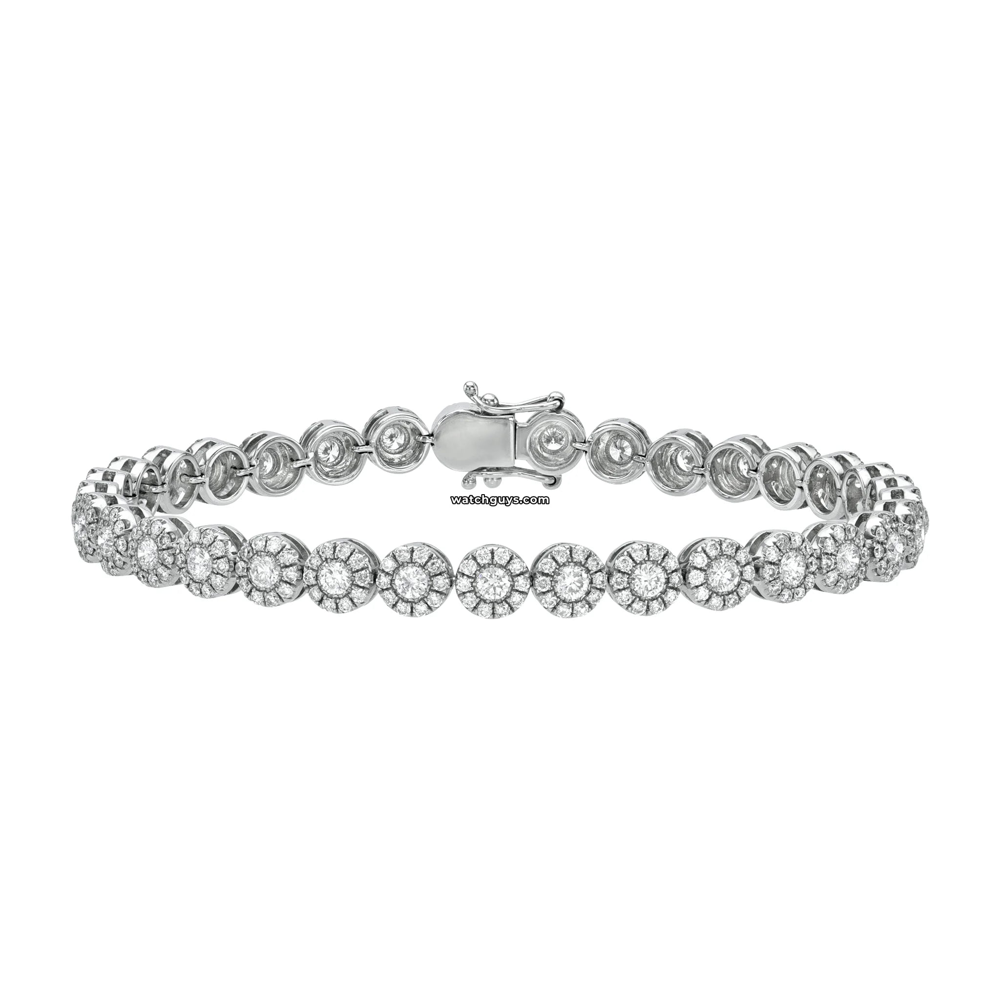 5.00 Carat Halo Diamond Tennis Bracelet in 18k White Gold - Elegant Jewelry for Weddings, Parties & Special Occasions