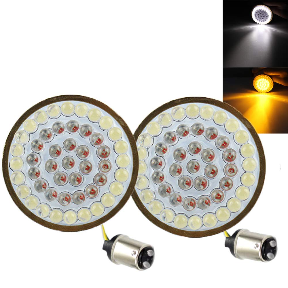 ZYTC 2 Inch LED Turn Signals with Running Light - Bullet Style Front 1157 LED Turn Signal Kit Compatible with Harley Motorcycles - Perfect for Daytime Visibility and Custom Bike Upgrades