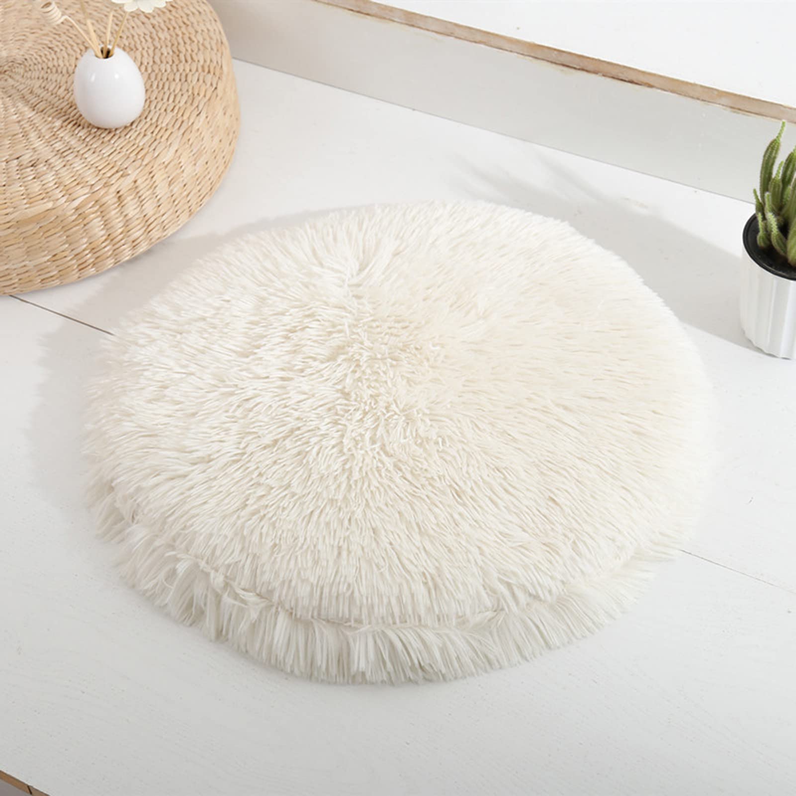 Galand Round Plush Cat Bed & Dog Bed for Small Medium Large Pets - Soft Comfy Washable Warm Fluffy Pet Nest for Dogs & Cats - Perfect for Home, Office & Travel Use