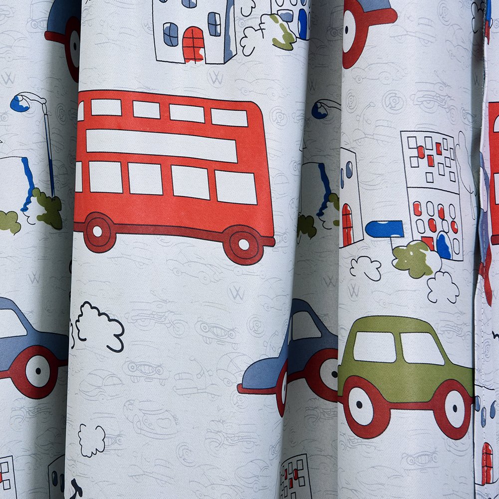 ELEOPTION Thermal Insulated Blackout Curtains for Small Windows - Car Pattern Design, 24
