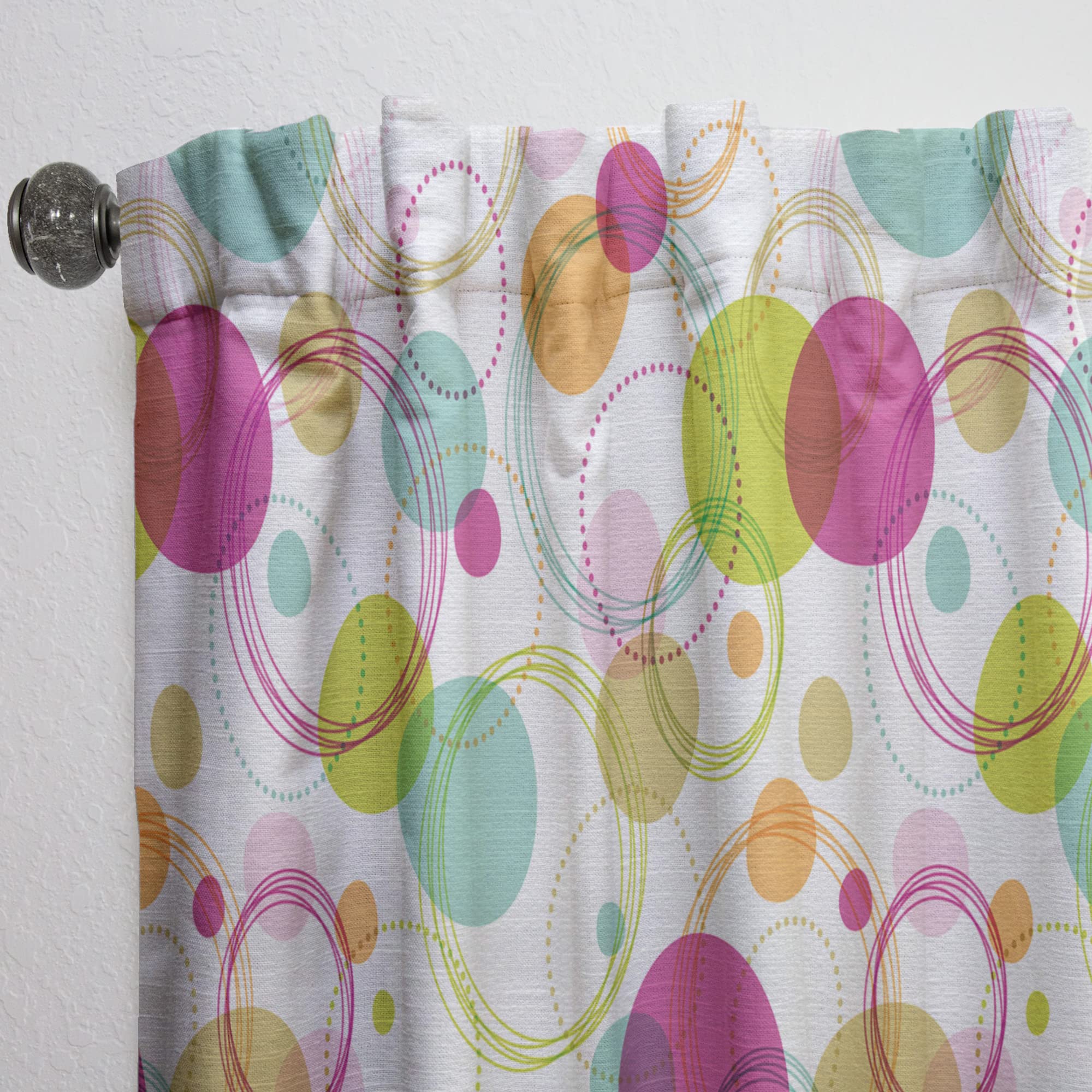 DesignQ Retro Circular Pattern Thermal Insulated Curtains - Single Panel 52x108 - Bedroom & Living Room Window Drapes for Energy Efficiency & Stylish Home Decor