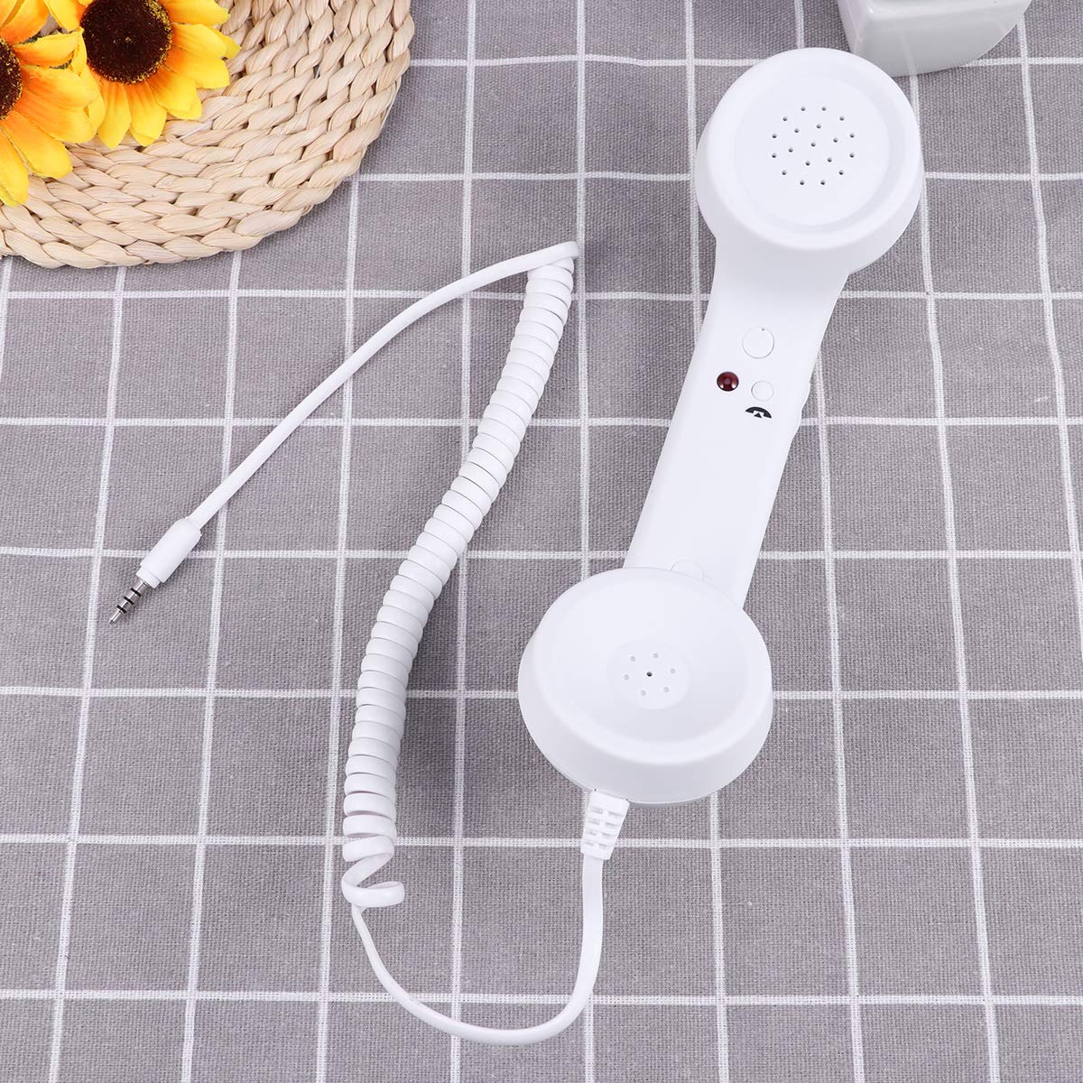 Vintage Retro Telephone Handset with 3.5mm Jack - Universal Cell Phone Receiver for iPhone & Android - Perfect for Hands-Free Calling, Gaming, and Online Meetings