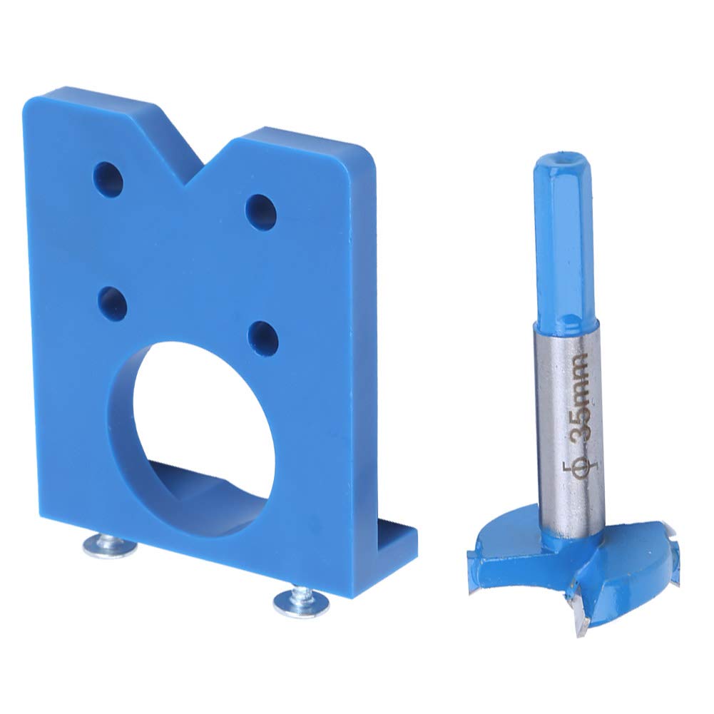 Fafeicy 35mm Blue ABS Plastic Hinge Hole Opener - Precision Door Cabinet Hinge Positioning Tool for Furniture Installation (Ideal for DIY Home Improvement & Cabinet Making Projects)