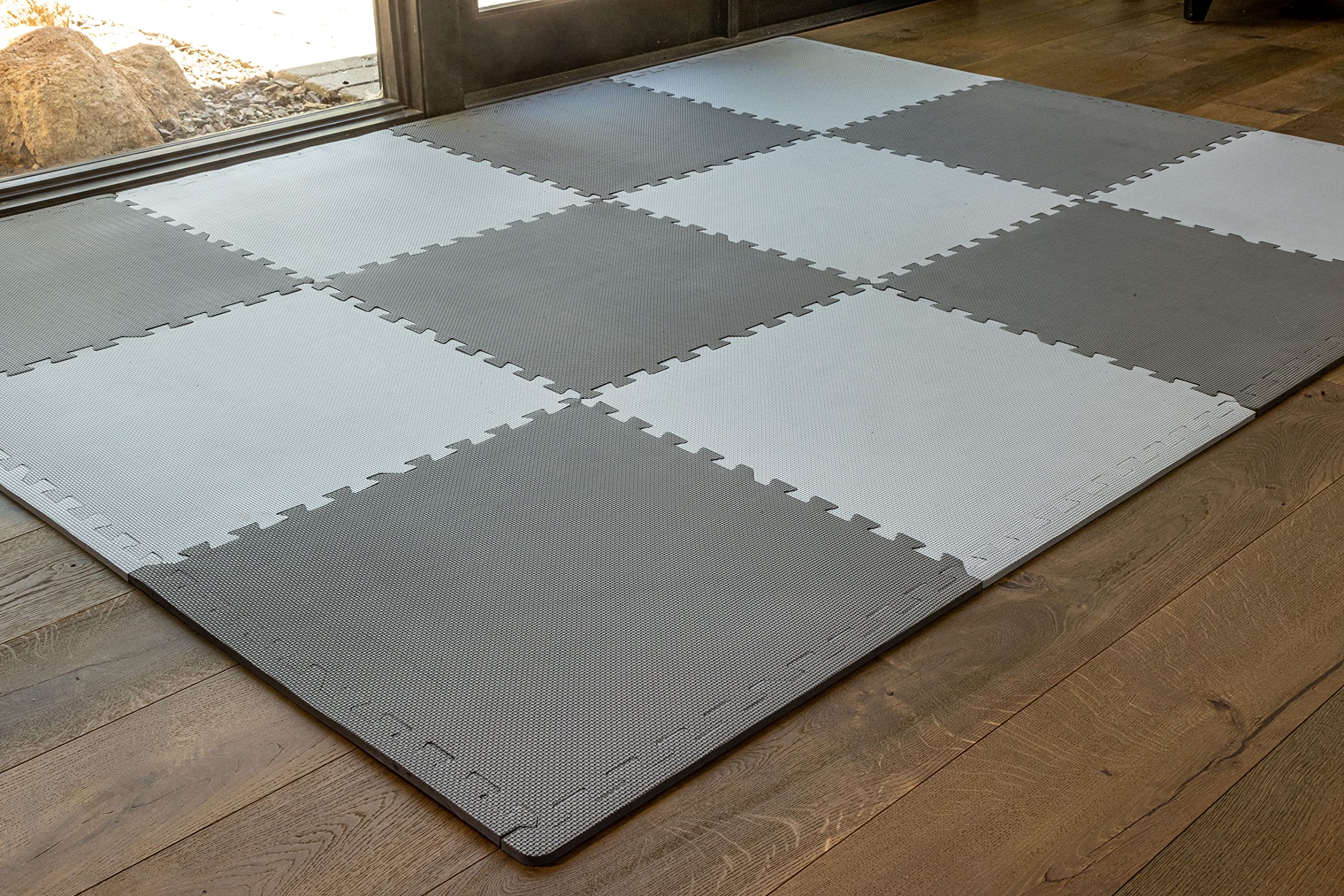 Square Brands Interlocking Gym Floor Tiles - 3/8