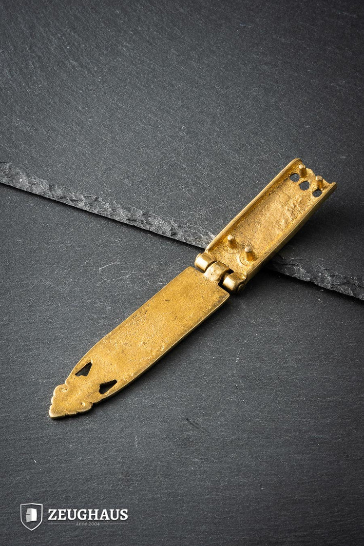 15th Century Strap End - 18mm Brass B Stock - Medieval Costume Accessory for Renaissance Fairs & Historical Reenactments