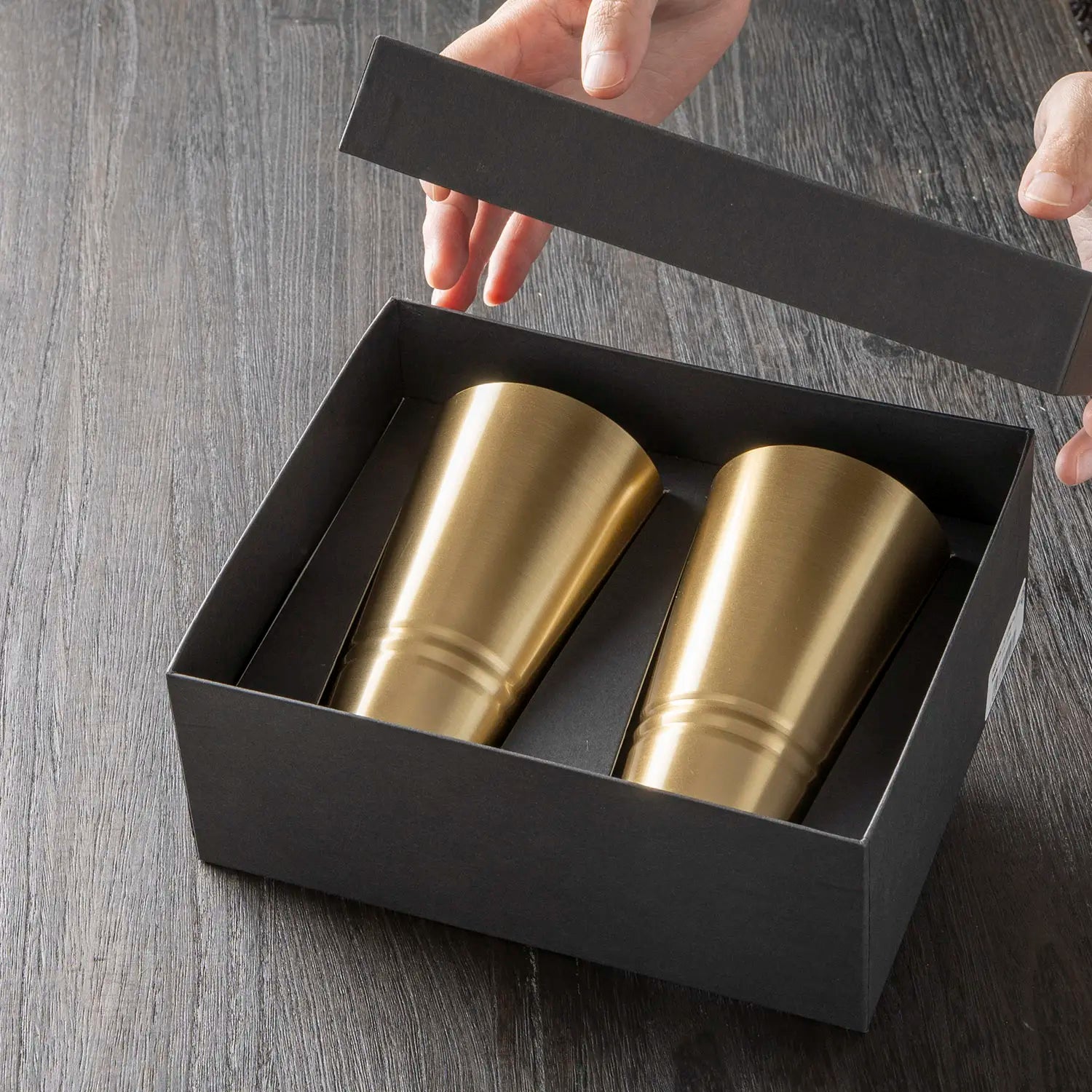Asahi Brass Tumbler Set - 2 Pack 330ml Copper Cups for Moscow Mule Cocktails, Whiskey, Iced Coffee & More - Premium Japanese Barware for Home & Outdoor Use