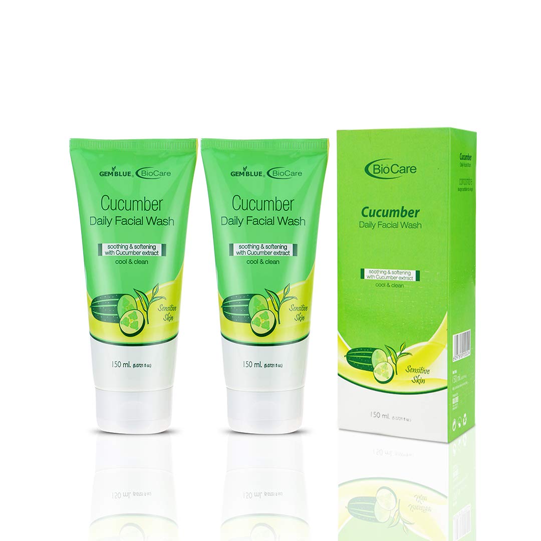 Gemblue Biocare Cucumber Daily Face Wash - 150ml, Gentle Cleanser for All Skin Types, Hydrating & Refreshing, Perfect for Morning & Night Skincare Routine