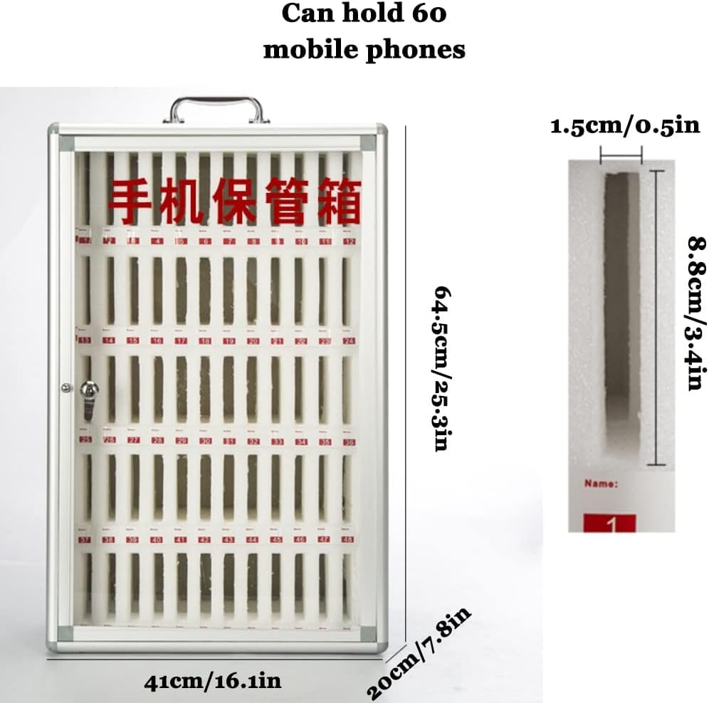 Lockable Phone Storage Cabinet for Office & Classroom - 60-Slot Mobile Phone Organizer with Secure Key Lock | Ideal for Schools, Meetings & Workspaces