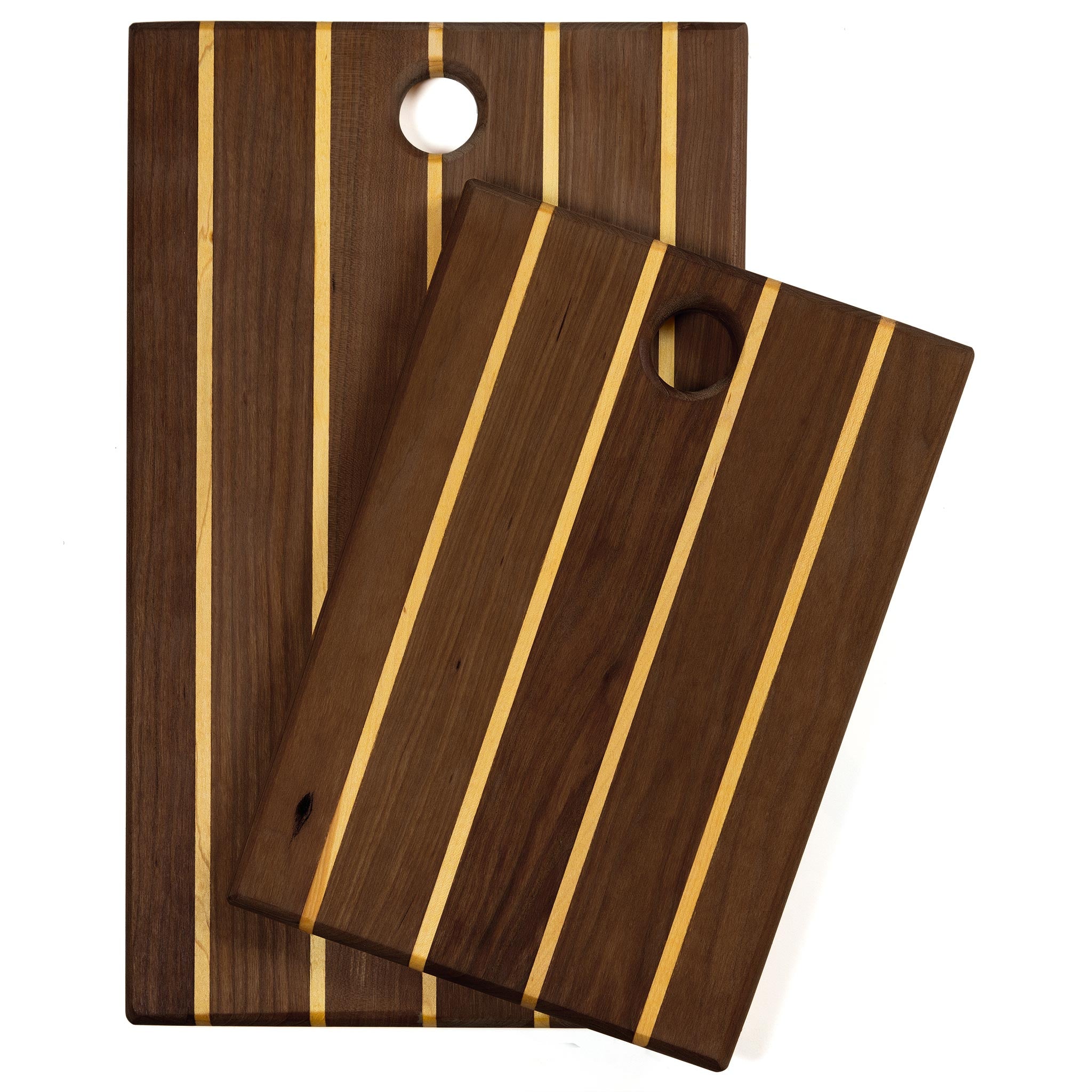 2-Piece Striped Bread Board Set - Durable Wooden Cutting Boards for Slicing Bread, Cheese & Charcuterie - Perfect for Kitchen, Dining & Entertaining