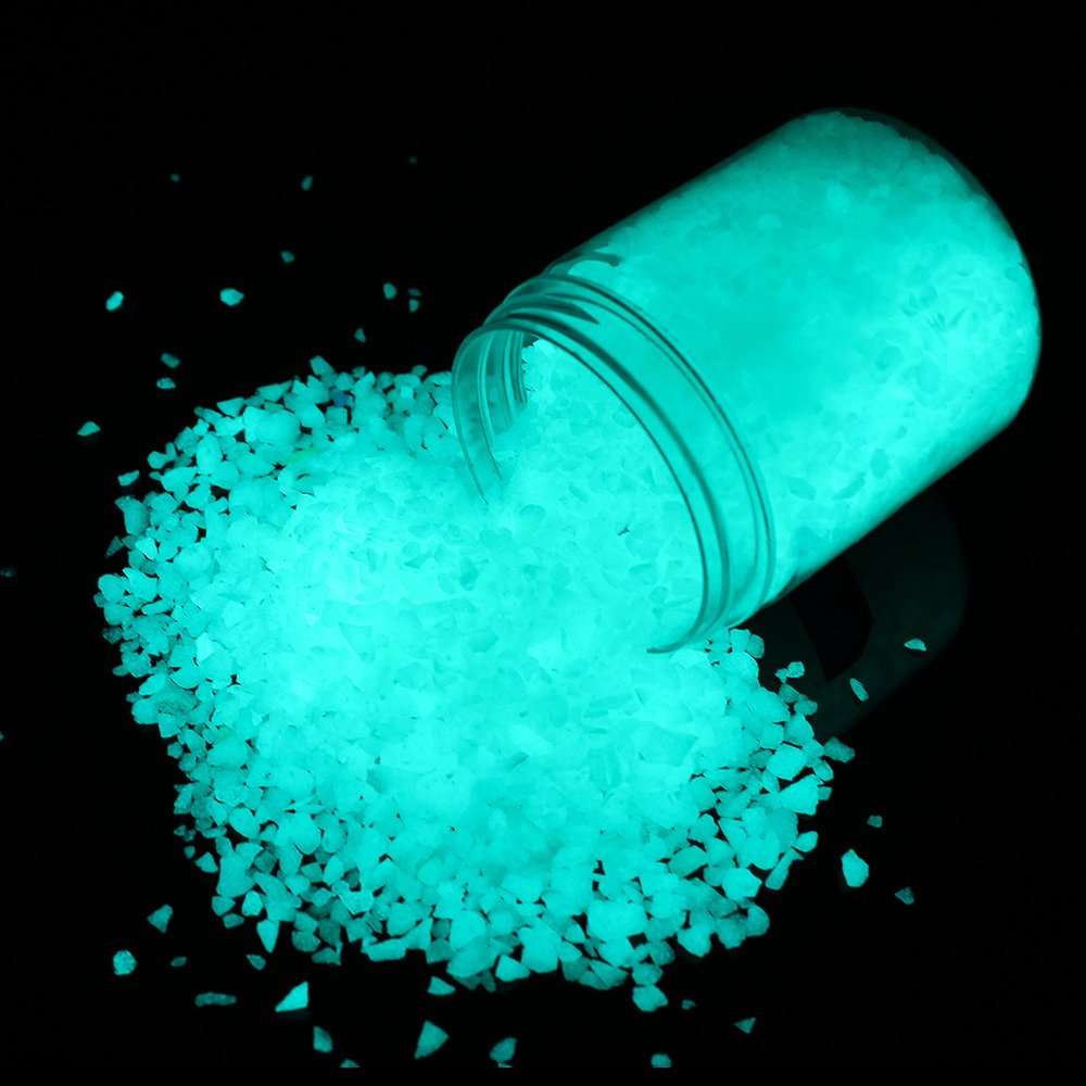 Glow in Dark Aquarium Gravel - Blue Green 3-5mm for Fish Tank & Fairy Decor