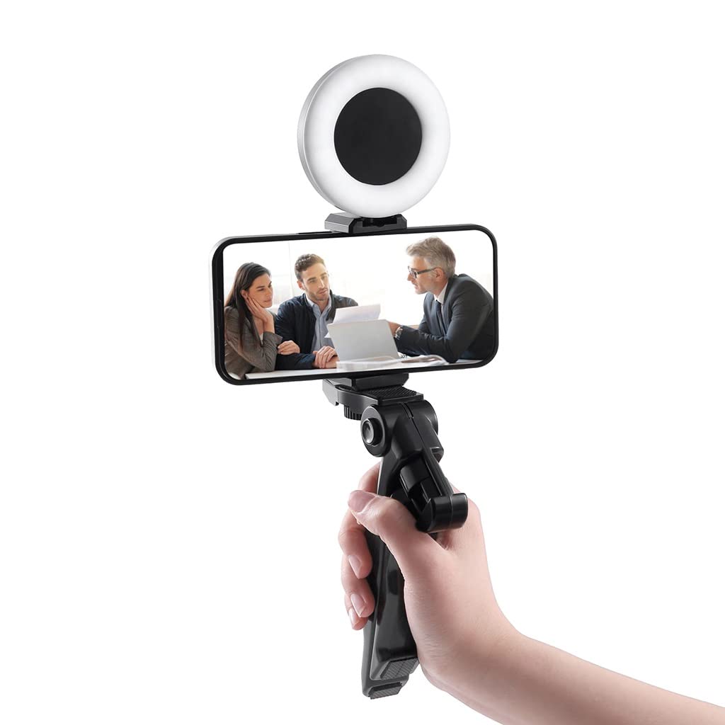 3 Inch LED Ring Light with Tripod & Phone Holder - Selfie Light for Makeup, YouTube, TikTok Videos, Live Streaming & Zoom Meetings - Perfect for Content Creators, Vloggers & Home Office Setup