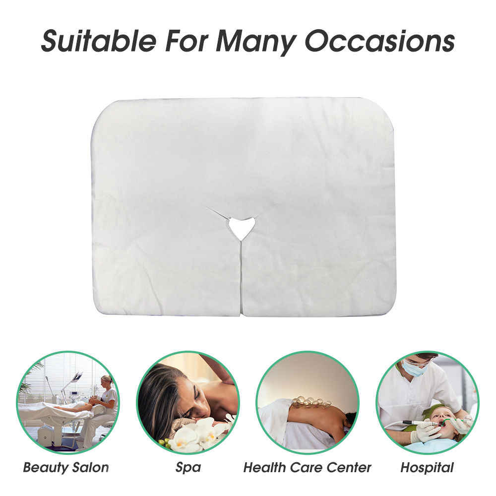 100PC Disposable Flat Headrest Covers - Soft & Hygienic for Salon, Spa, Massage & Medical Use - Bulk Pack (Heart Pattern)