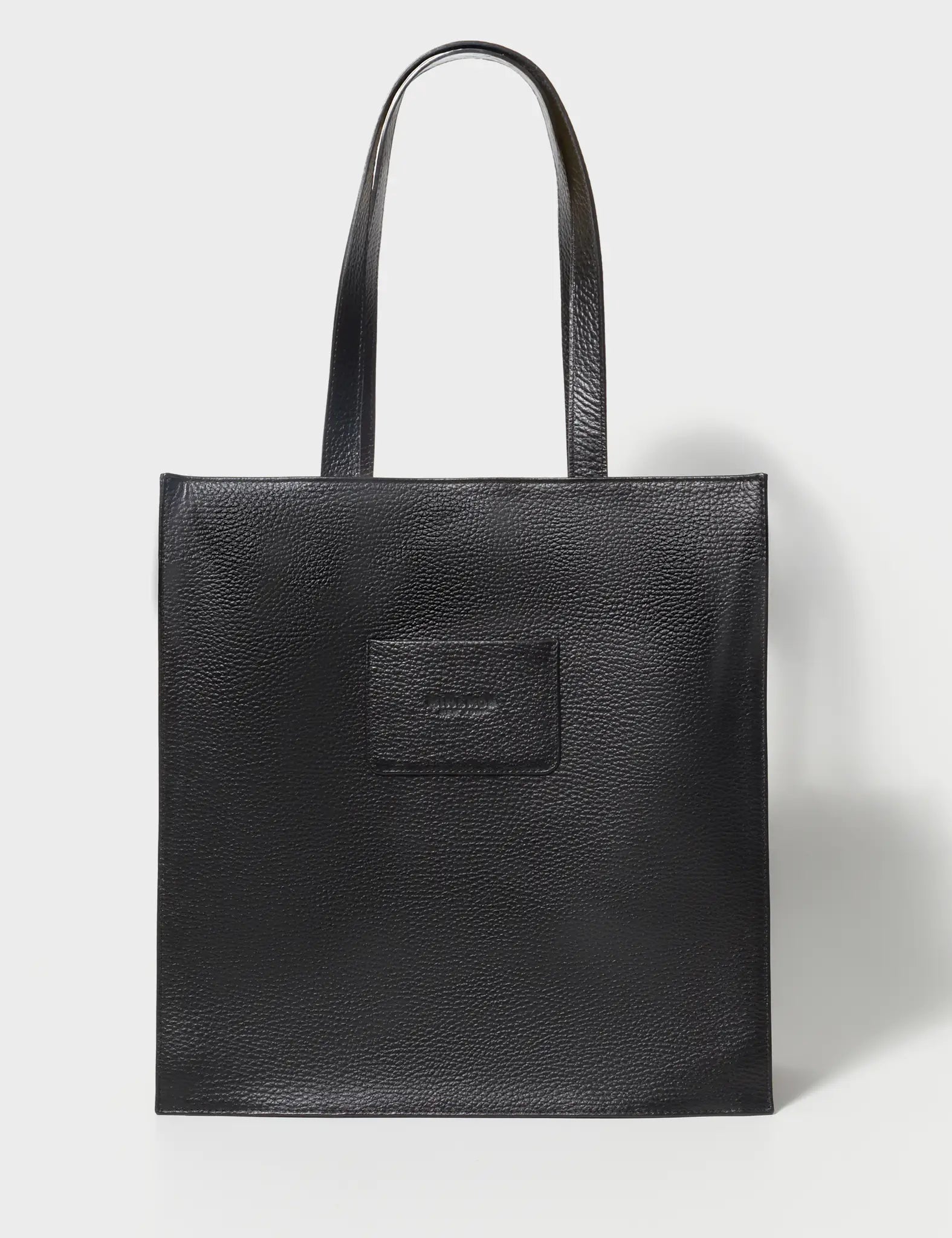 Marko Black Leather Tote Bag with Metal Platform Print - Stylish Women's Work Bag for Office, Travel & Everyday Use