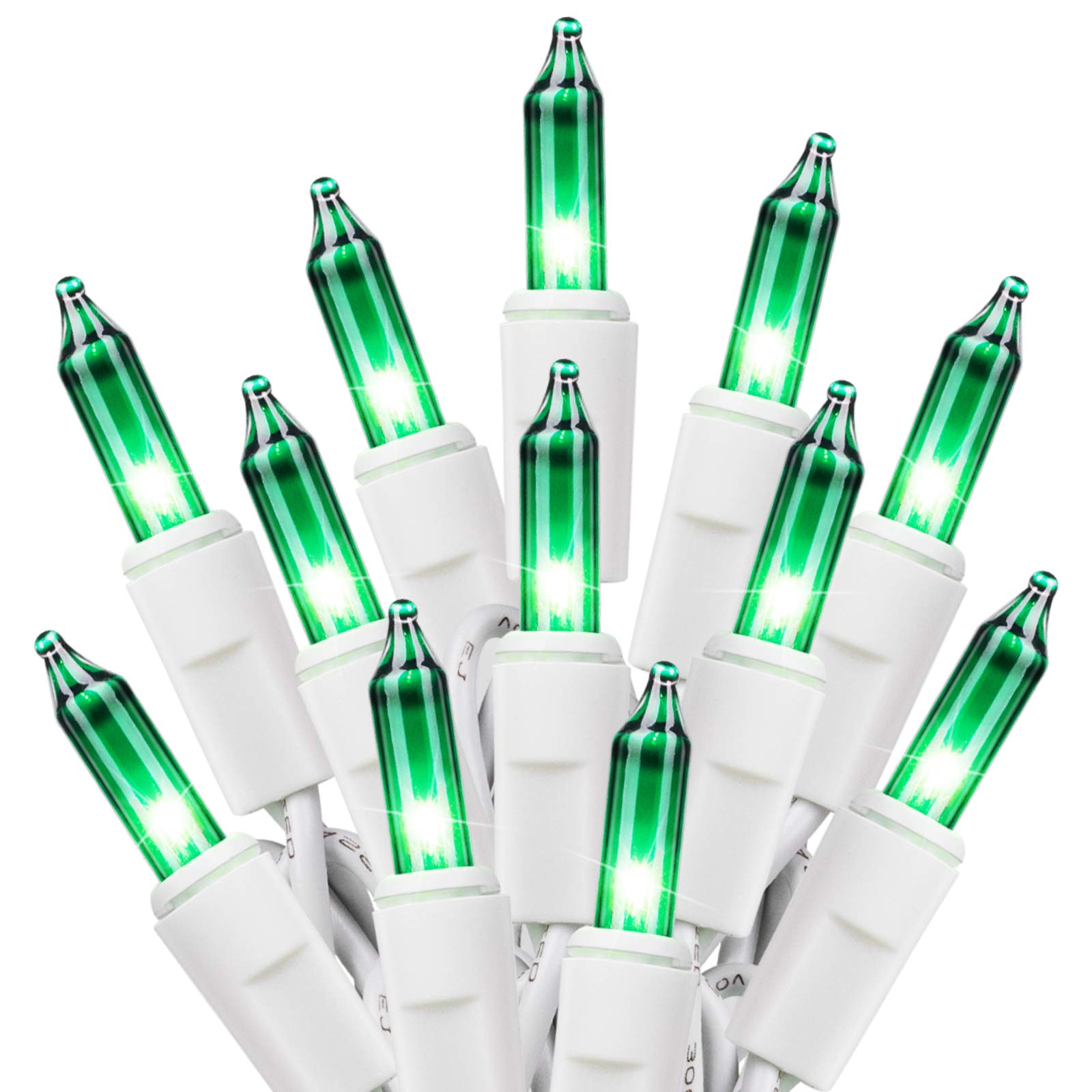 St. Patrick's Day Mini String Lights - 100 LED Green Fairy Lights, 27ft Waterproof Outdoor/Indoor Decor with White Wire & Detachable Bulbs - Perfect for Party, Patio, Christmas & Holiday Decorations