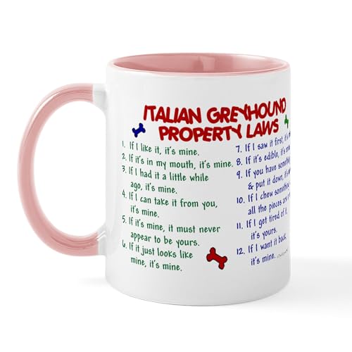 White/Pink Inside - Italian Greyhound Property Laws 2 Mug