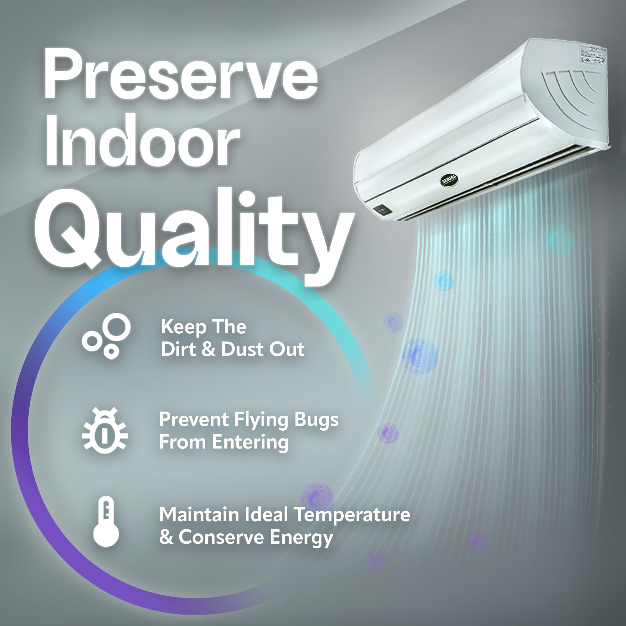 48 Inch DuraSteel White Wall Mounted Air Curtain Fan - UL Certified Commercial Grade Heavy Duty Air Door with Super Power Motor & Door Limit Switch - Perfect for Restaurants, Warehouses & Retail Stores