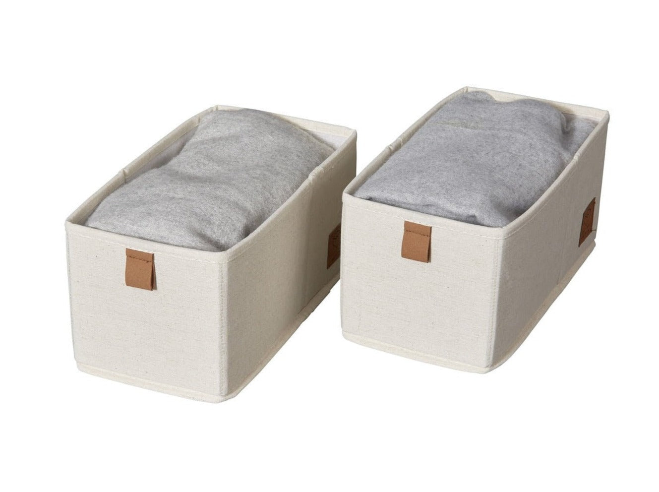 2-Pack Fabric Wardrobe Organizer 30cm x 15cm x 15cm - Cream Color for Closet Storage & Clothes Organization | Perfect for Bedroom, Dorm, or Travel Use