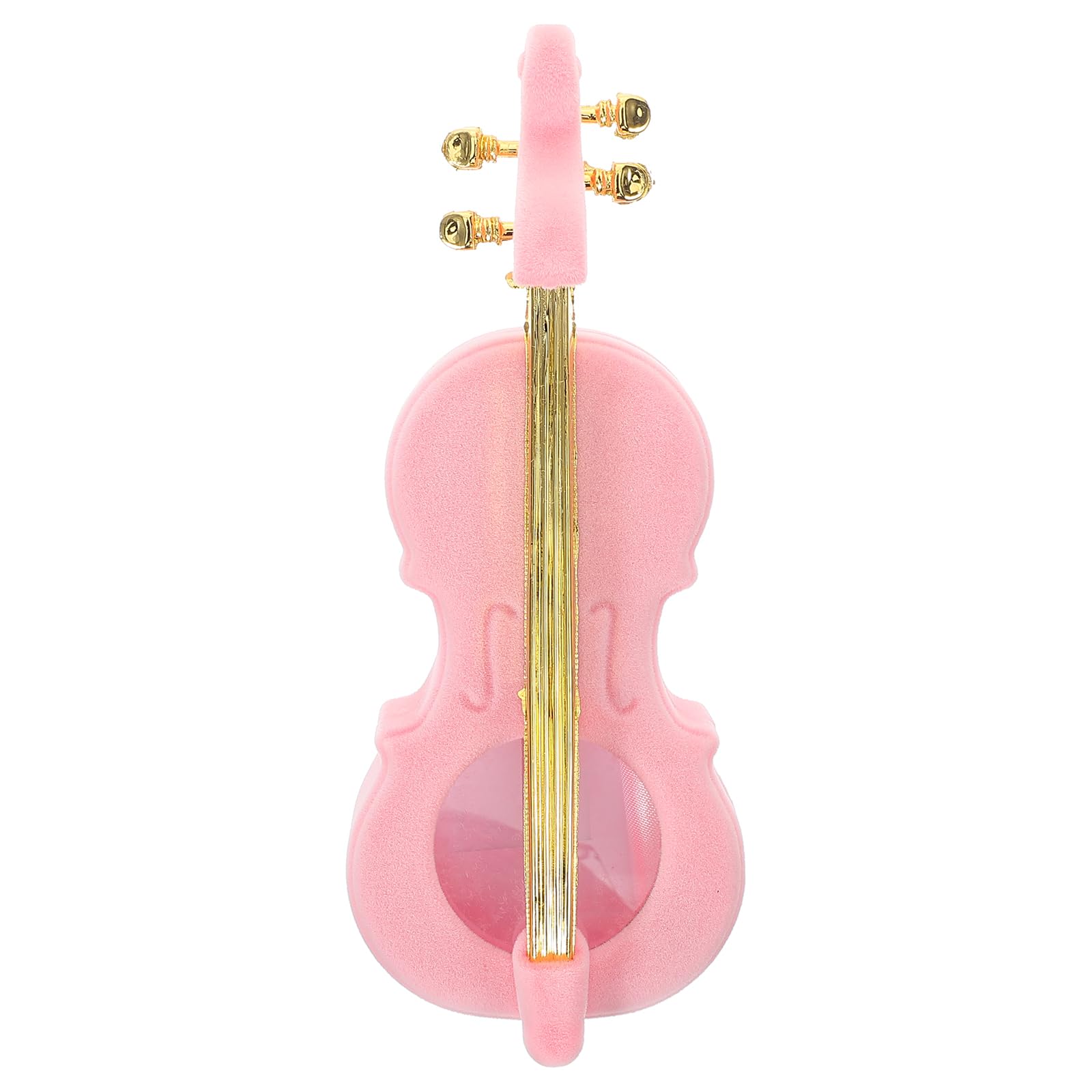 Elegant Violin-Shaped Jewelry Box - Soft Flocking Lining for Rings, Earrings & Necklaces - Pink Musical Instrument Jewelry Organizer - Perfect for Gift, Travel & Home Decor Storage