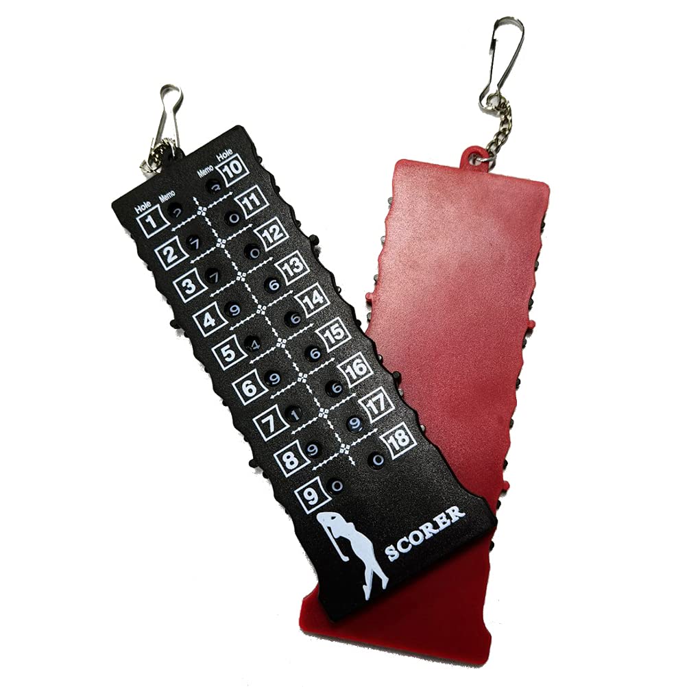 5665 Golf Scorecard - 18 Holes Stroke Counter with 2-Pack (Black & Red) | Perfect for Golf Tournaments & Practice Rounds
