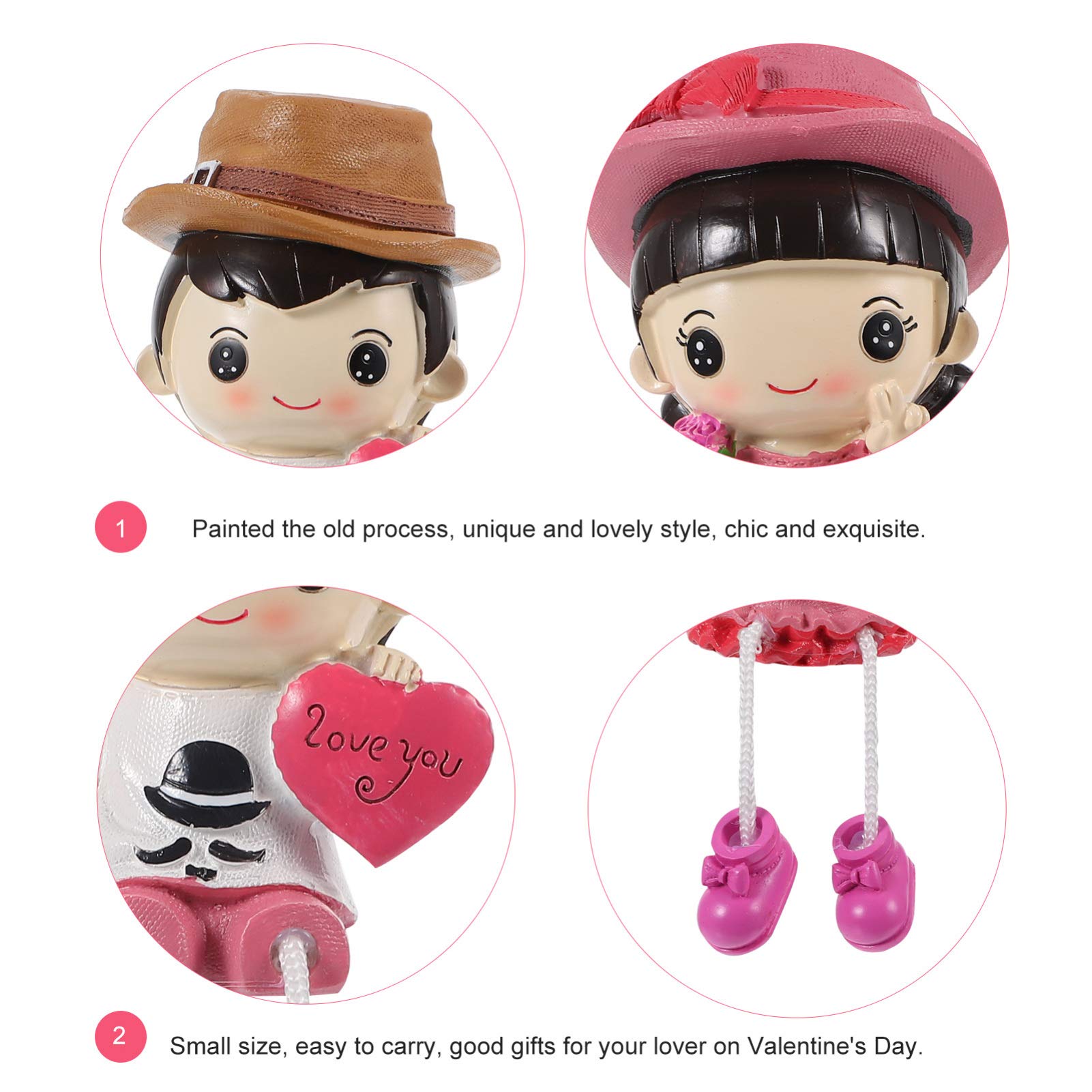2Pcs Resin Sitting Boy Girl Doll Couples Ornament - Handcrafted Figurines for DIY Home, Office, Car, Wedding Decor | Perfect for Desktop, Shelf, and Gift Giving