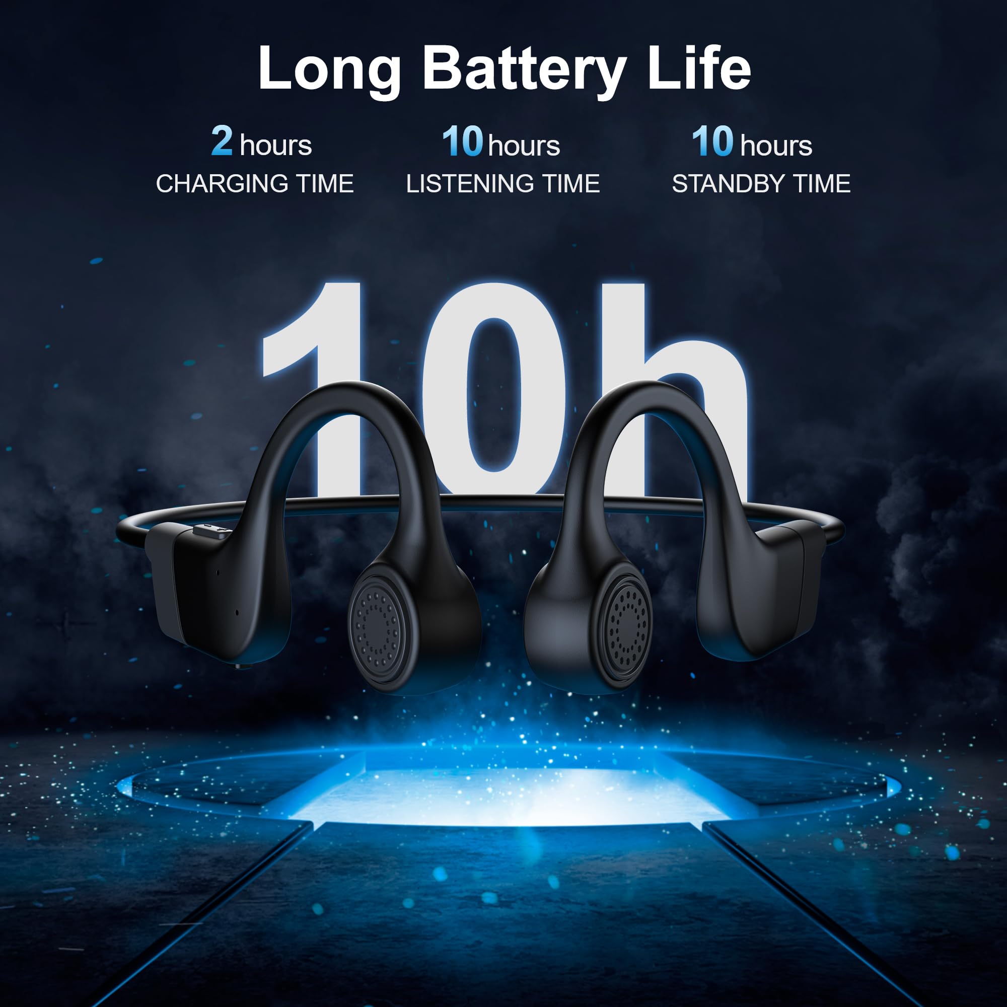 Hanmer Bone Conduction Headphones - Open-Ear Bluetooth Wireless Sport Headphones with Built-in Mic, IPX8 Waterproof for Running, Cycling, Hiking & Workout | Perfect for Outdoor Activities & Gym Training