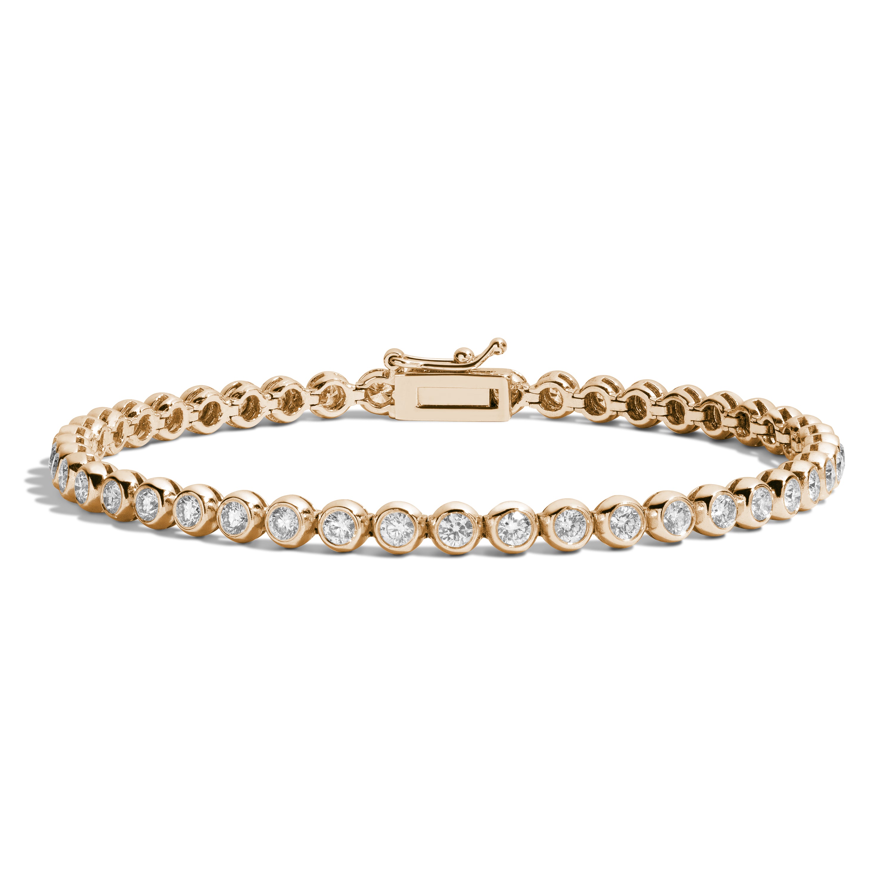 2.5 Carat Diamond Tennis Bracelet for Women - 14K Gold Bezel Set Elegant Jewelry Gift for Anniversary, Wedding & Special Occasions