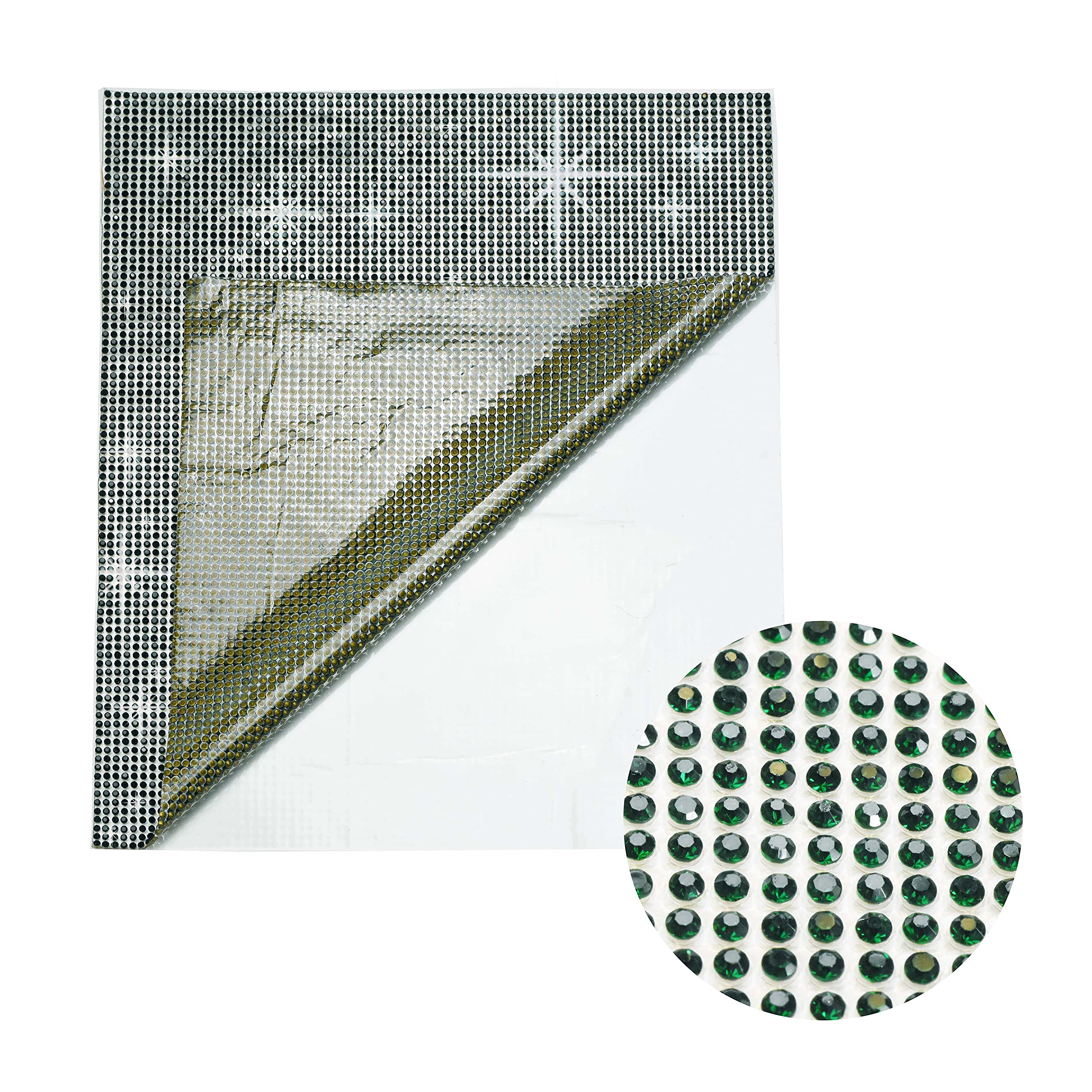 Mandala Crafts Green Rhinestone Stickers - Self-Adhesive Diamond Gem Sheets for DIY Crafts, Nail Art, Phone & Car Decoration | Premium Bling Stickers for Creative Projects & Personalization