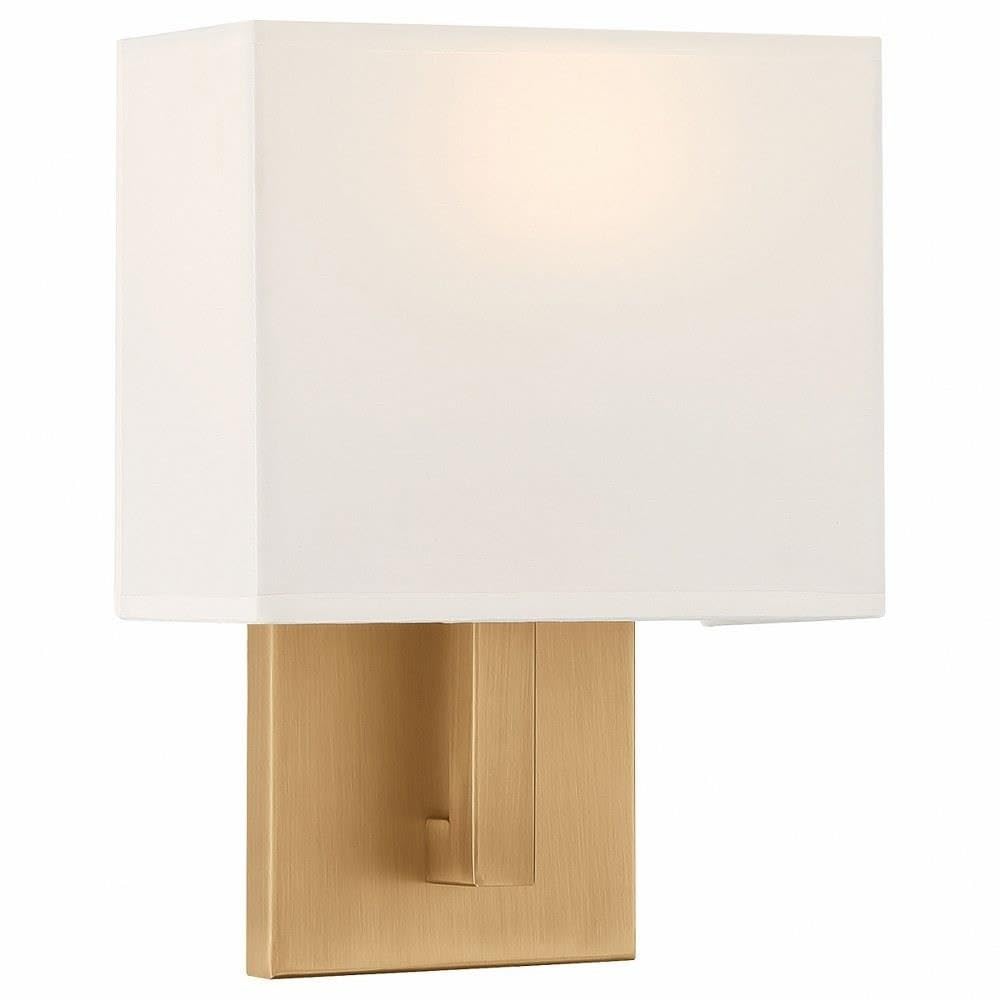 Access Lighting 64061LEDDLP-ABB/WH Mid Town Wall Sconce - 1-Light 8.5W LED Fixture in Antique Brushed Brass - Perfect for Bedroom, Hallway & Entryway Lighting