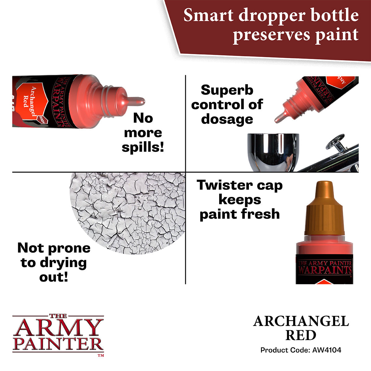 Warpaints Air: Archangel Red - Premium Model Paint for Miniatures & War Games - Perfect for Tabletop Gaming & Hobbyists