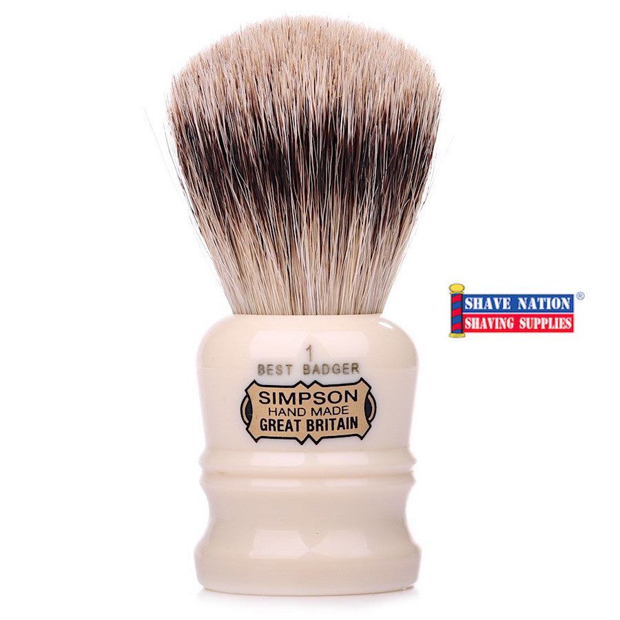 Simpsons Duke D1 Shaving Brush - Best Badger Hair for Men's Wet Shaving - Perfect for Luxury Grooming & Travel