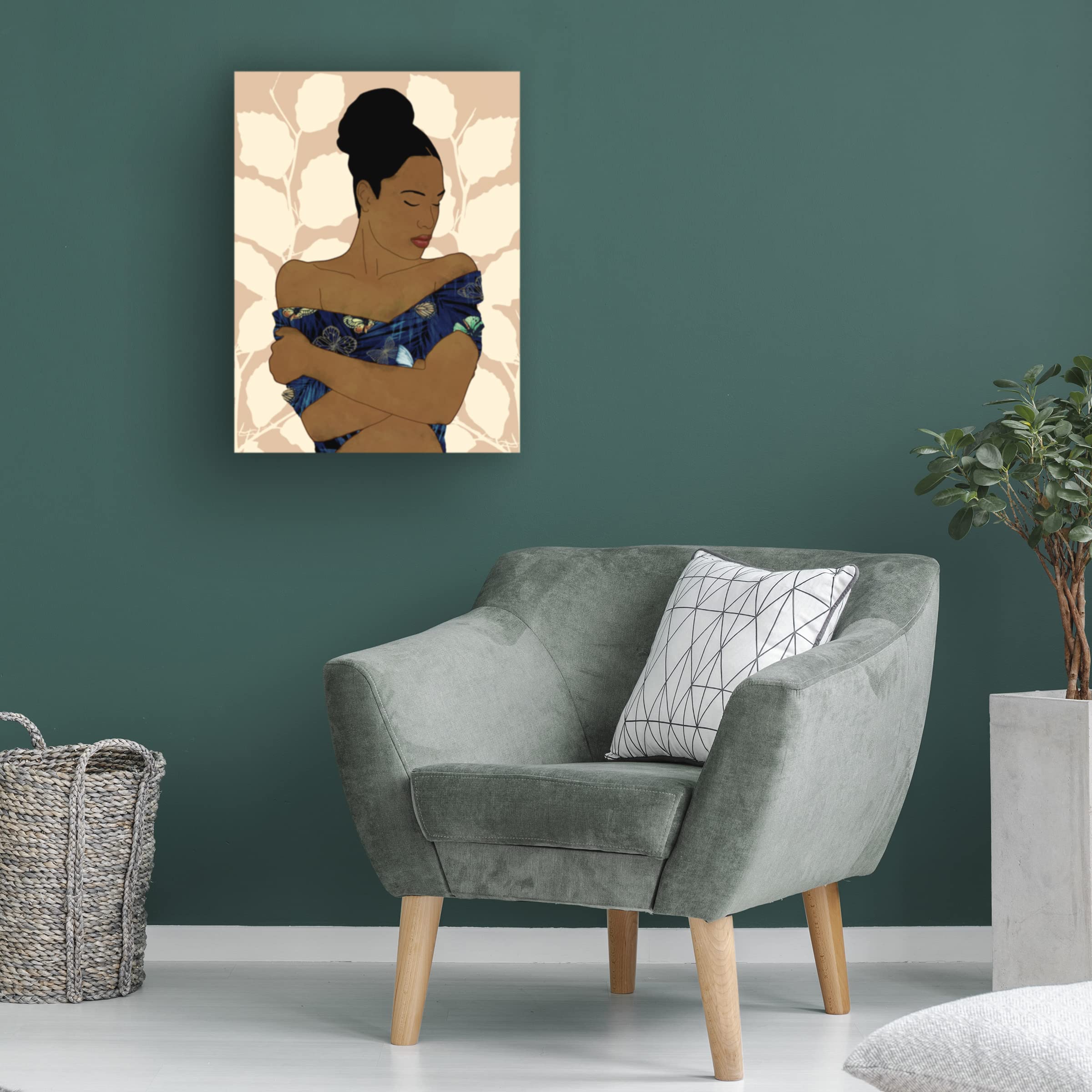Trademark Fine Art 'Ethnic Beauty II' Canvas Wall Art by Alonzo Saunders - Stunning African American Portrait Painting for Living Room, Bedroom & Office Decor