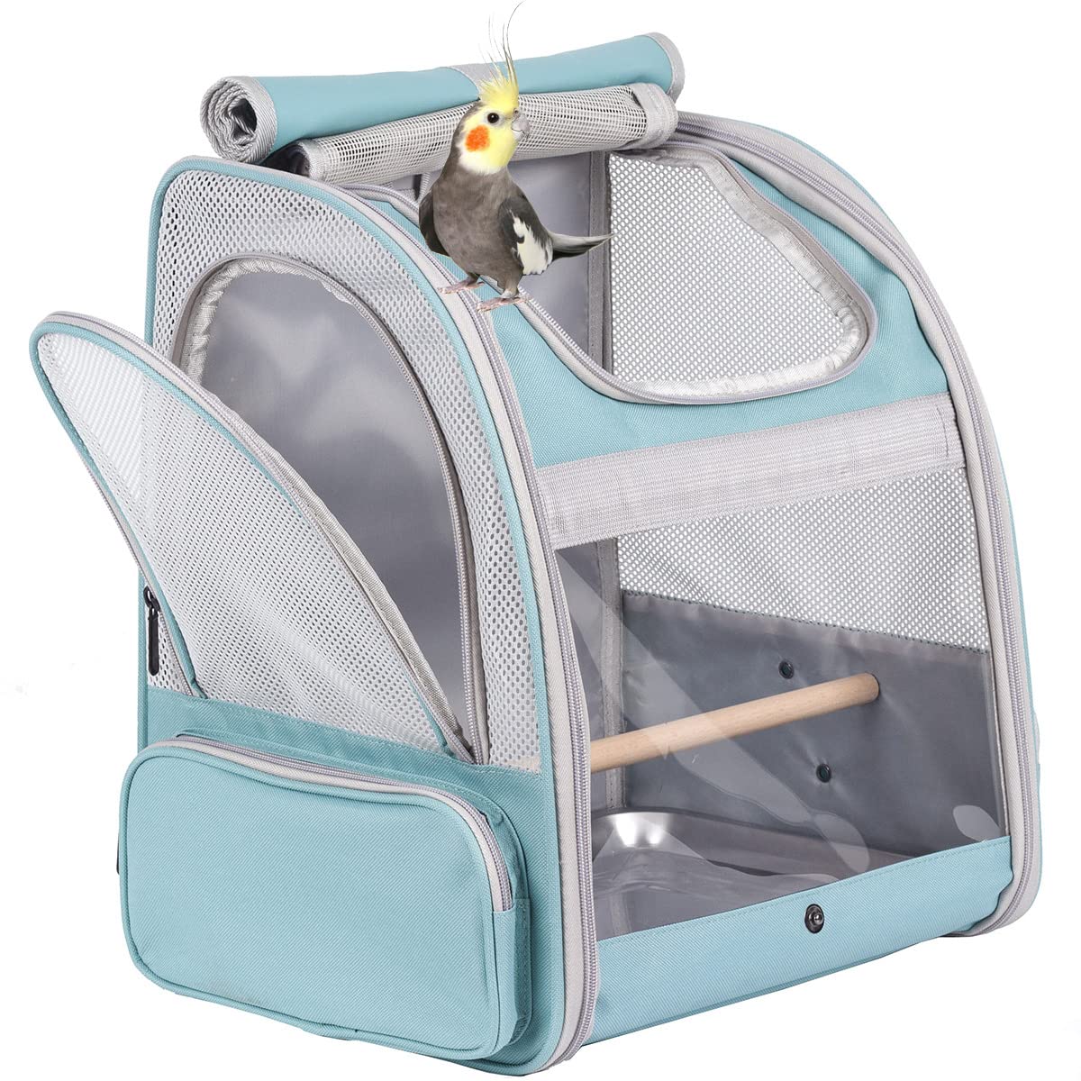 Bird Travel Backpack with Stand Perch - Airline Approved for Hiking & Outdoors