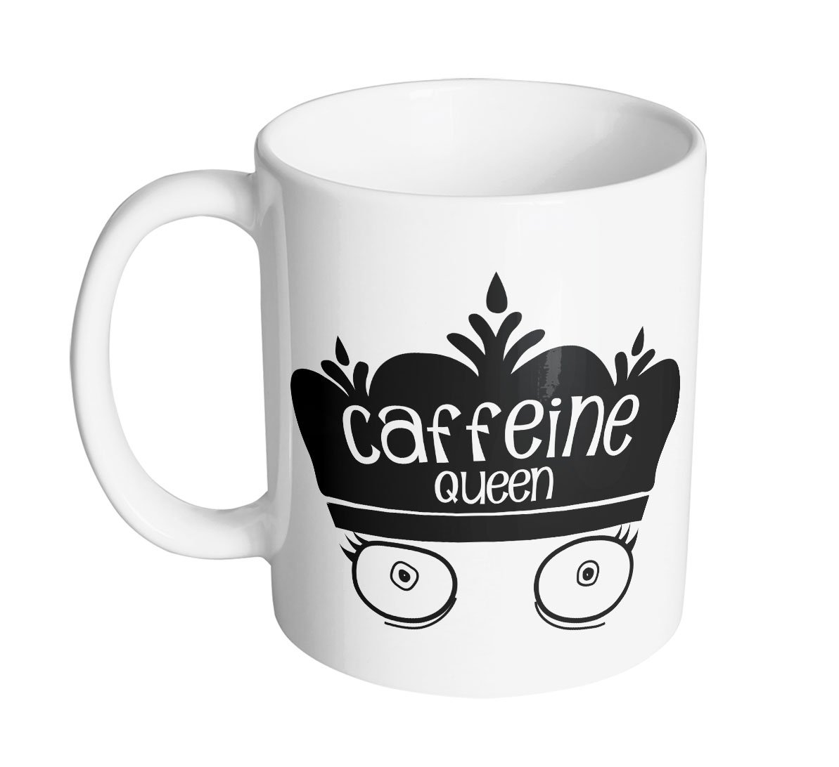 Caffeine Queen 11 oz Ceramic Coffee Mug - Insulated Handle for Hot Drinks - Perfect for Office, Home & Gifts