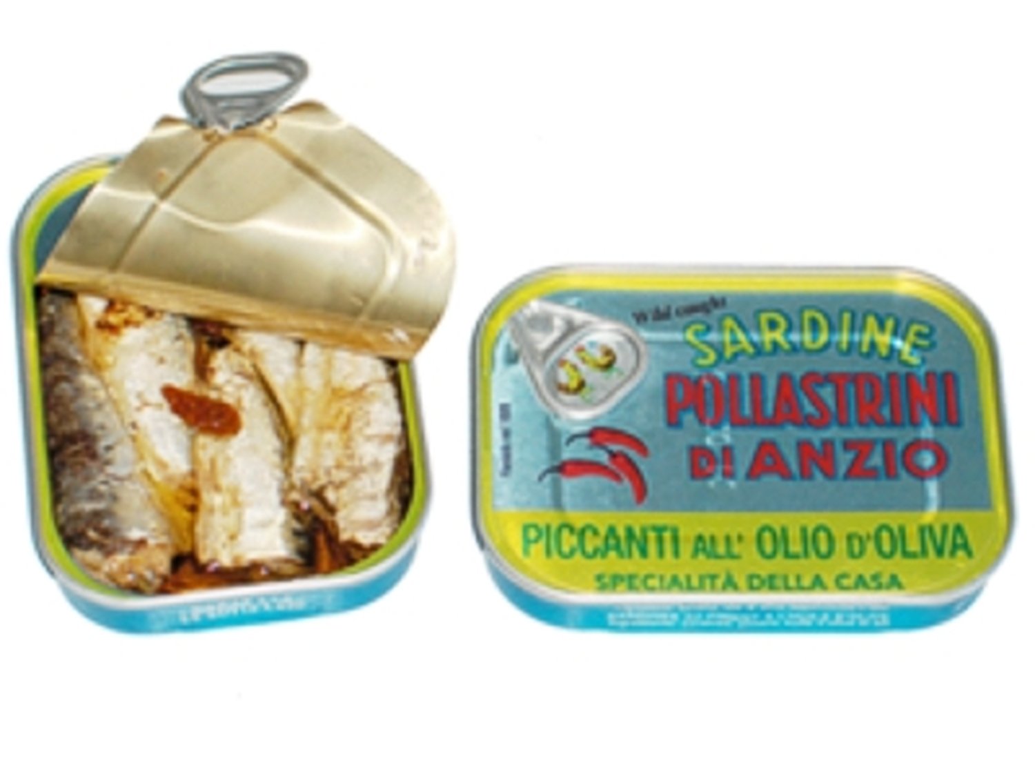 Pollastrini Spicy Sardines in Olive Oil with Chili 100g - Premium Canned Fish for Salads, Pasta & Appetizers