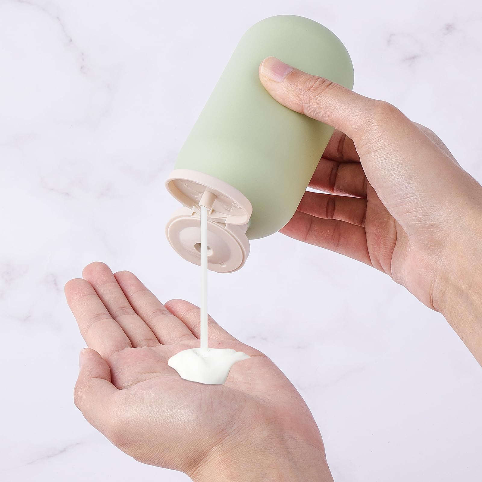 2 Pack Refillable Squeeze Bottles with Flip Cap - 200ML Travel Size Empty Plastic Bottles for Shampoo, Conditioner, Cream & Lotion (Green & Pink) | Perfect for Travel, Gym, Camping & Home Use