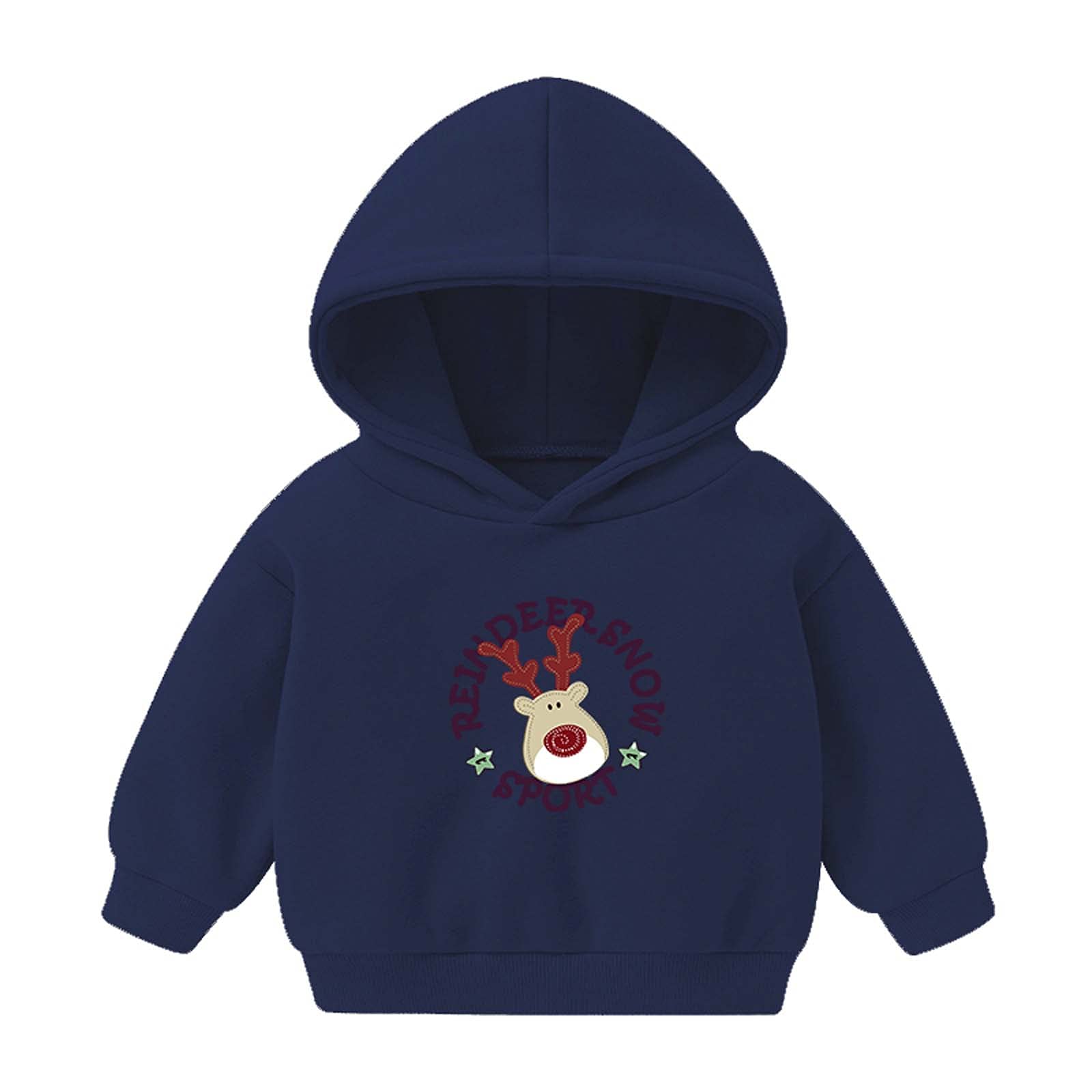 Christmas Cartoon Hooded Sweatshirt for Boys & Girls - Winter Pullover for Kids Playtime