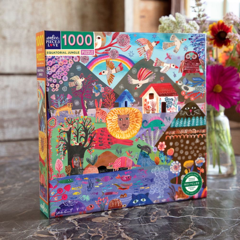 eeBoo Equatorial Jungle 1000 Piece Jigsaw Puzzle - Challenging Adult Puzzle for Relaxation & Family Game Night