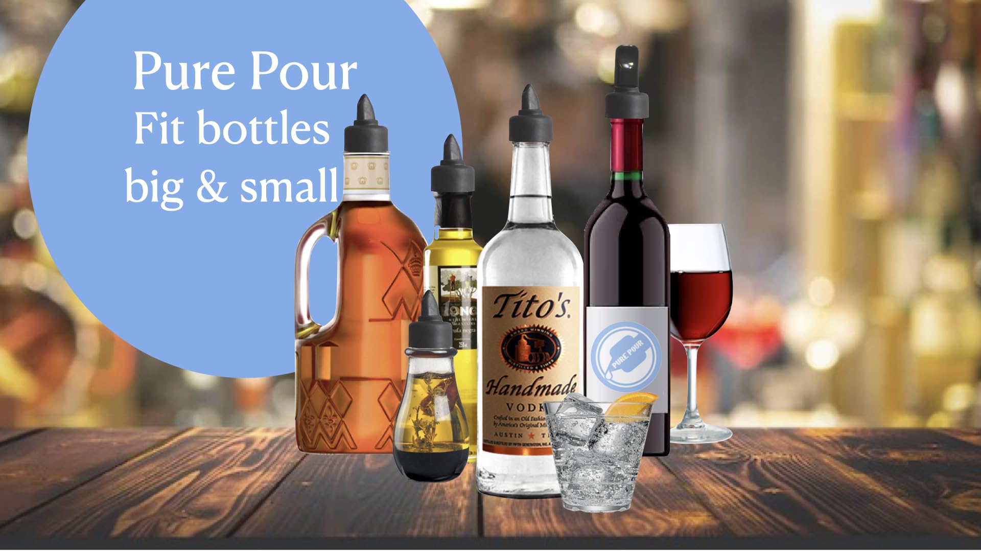 100 Pack Universal Liquor Pourers with Rubber Dust Caps - Premium Pour Spouts for Alcohol Bottles, Olive Oil, Syrup & Balsamic Vinegar - Perfect for Bars, Restaurants & Home Cocktail Making