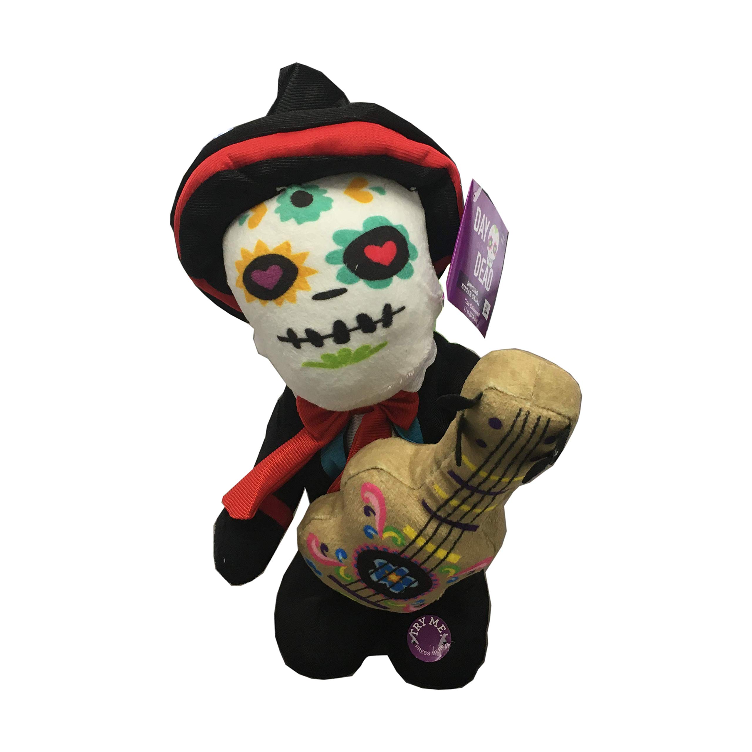 Day of the Dead White Singing Sugar Skull - Halloween Decorations & Party Supplies - Spooky Musical Toy for Dia de los Muertos Celebrations